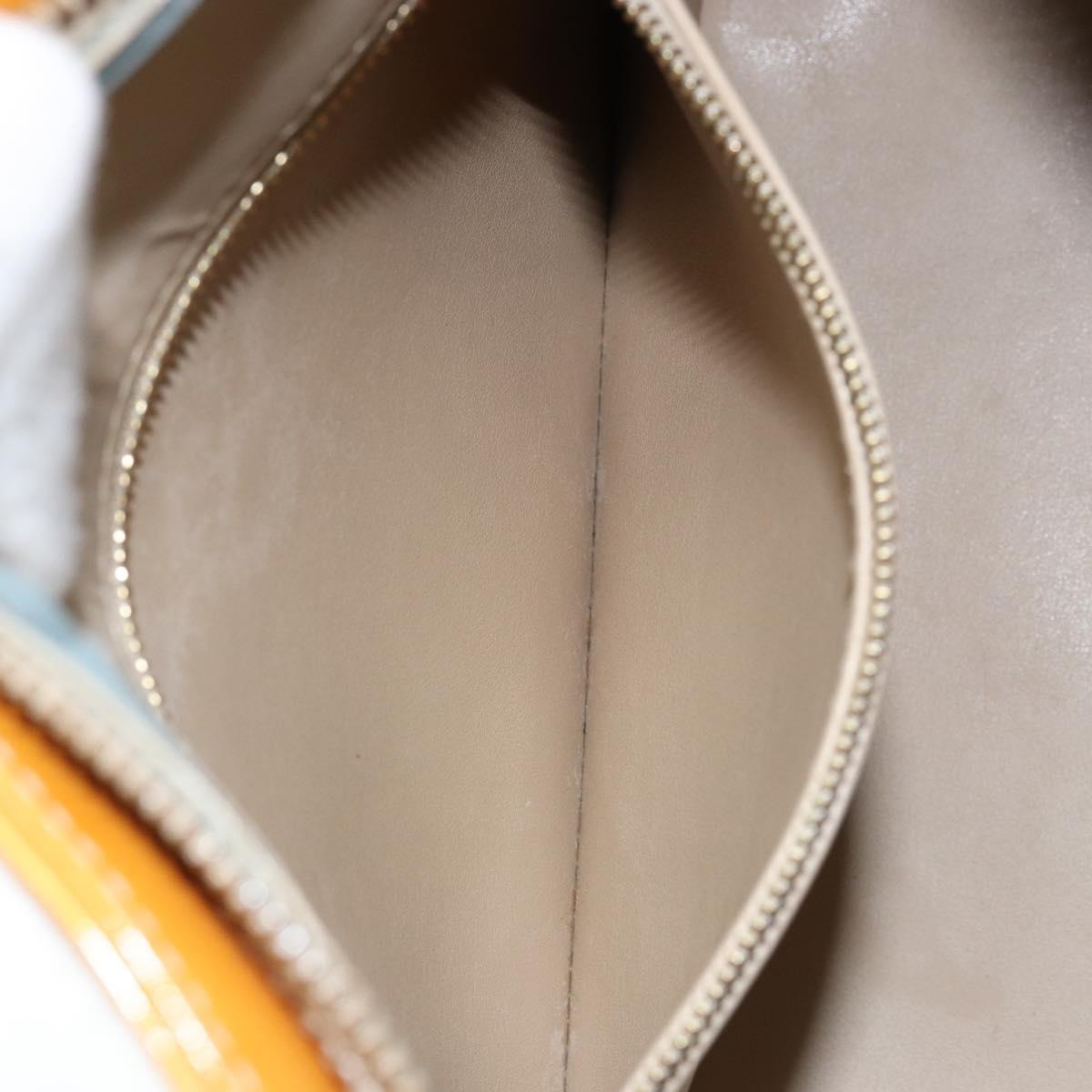 LOUIS VUITTON Monogram Vernis Houston Hand Bag Beige M91004 LV Auth BA8163