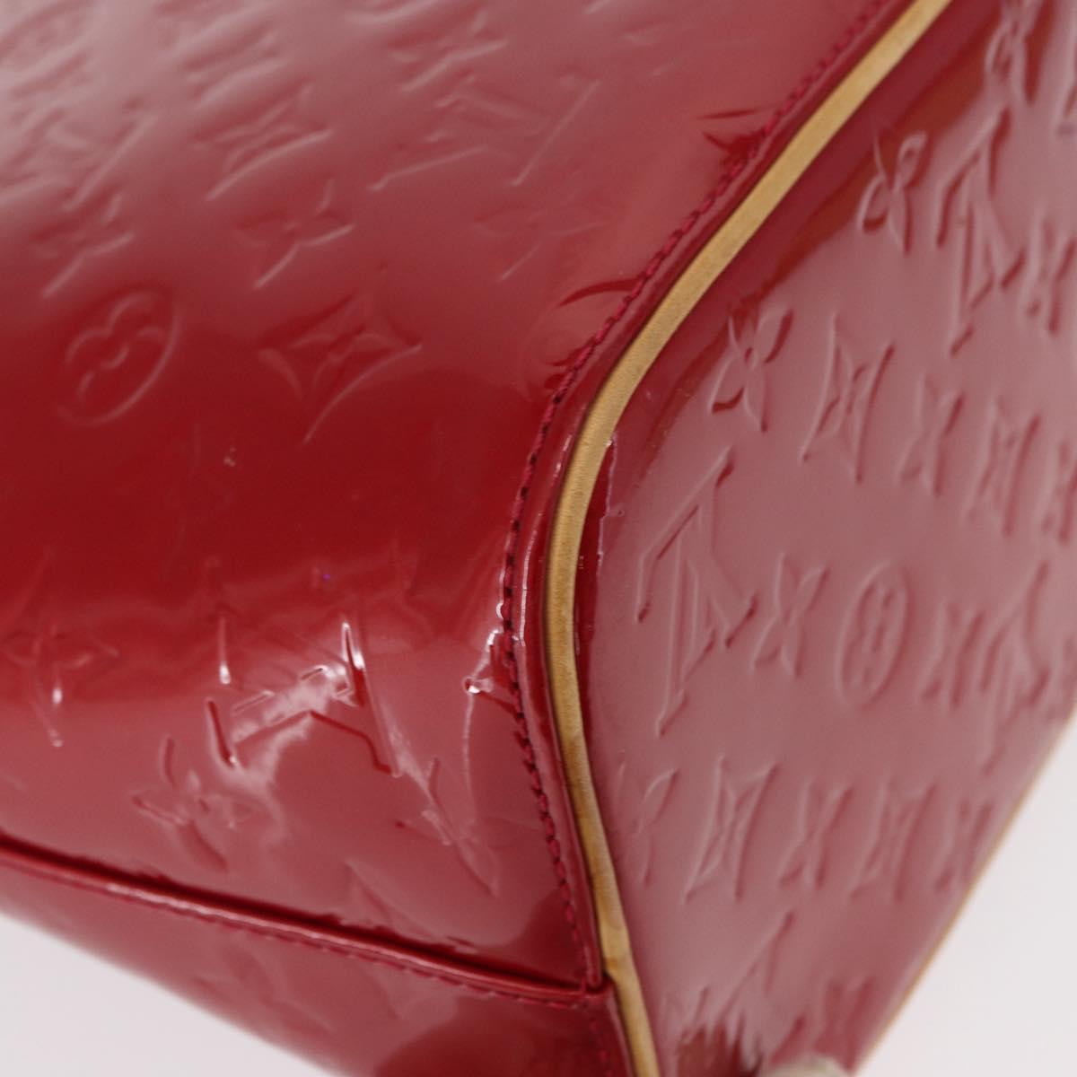 LOUIS VUITTON Monogram Vernis Houston Hand Bag Pomme D'amour M91385 Auth BA8164