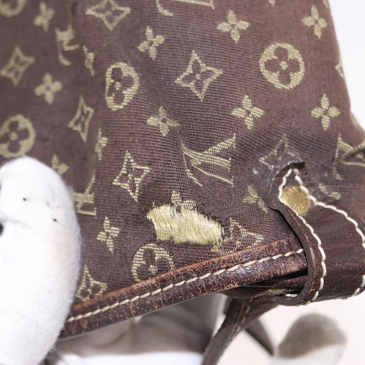 LOUIS VUITTON Monogram Mini Lin Saumur PM Shoulder Bag Brown M95227 Auth BA8167