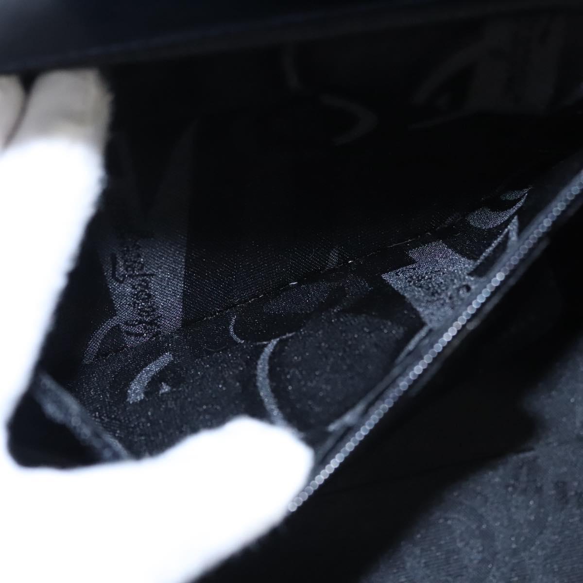 Salvatore Ferragamo Vala Hand Bag Leather 2way Navy Gold Auth BA817