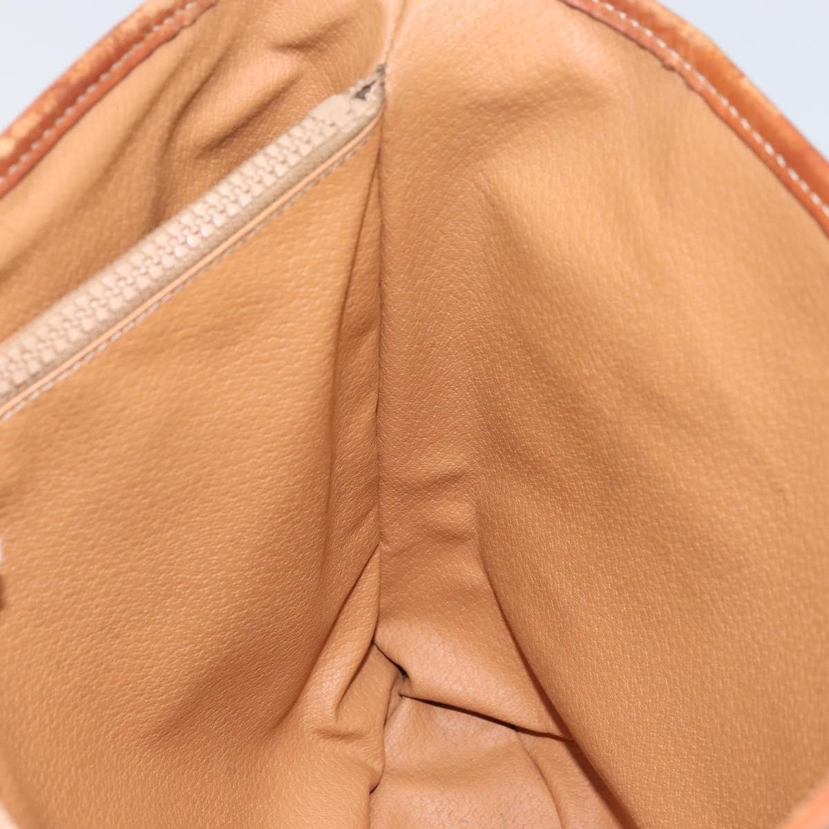 CELINE Macadam Canvas Tote Bag PVC Leather Brown Gold Auth BA8172