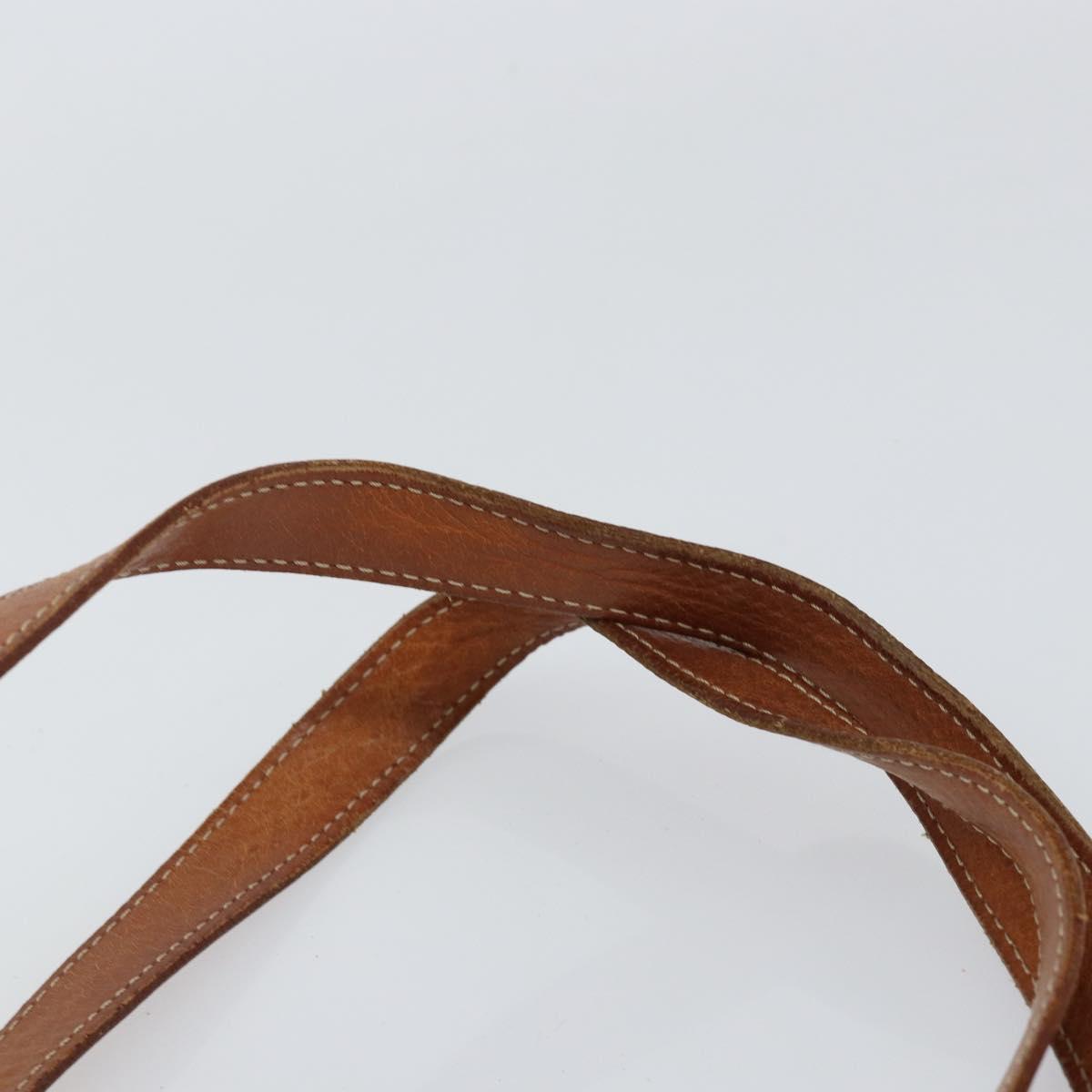 CELINE Macadam Canvas Tote Bag PVC Leather Brown Gold Auth BA8172