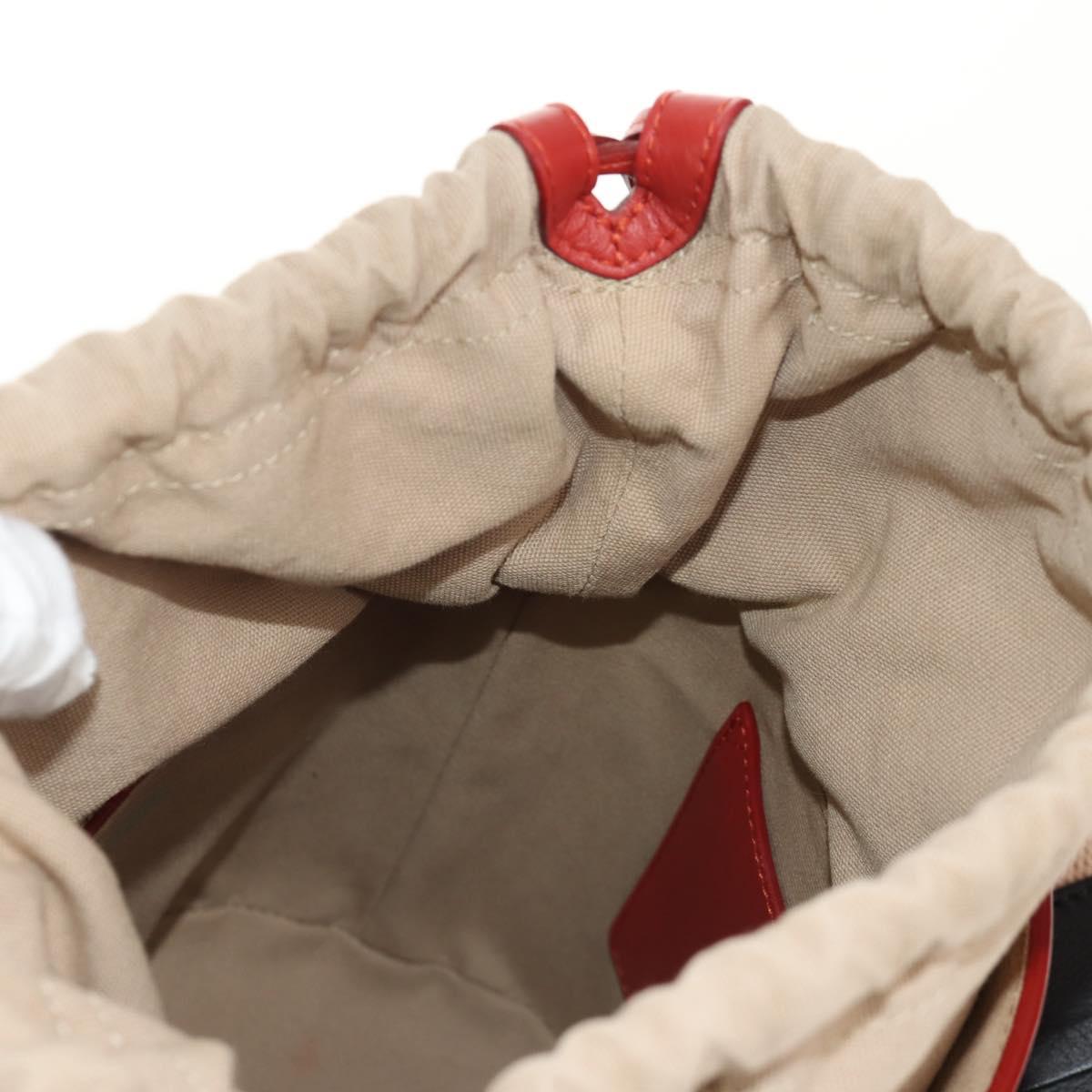 Chloe Mini Basket Roy Shoulder Bag Leather Red Gold Auth BA8174M