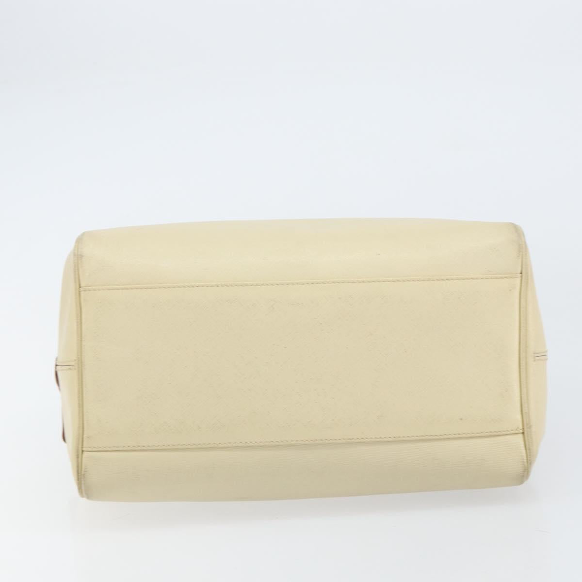 PRADA Hand Bag Leather Beige Auth BA8175