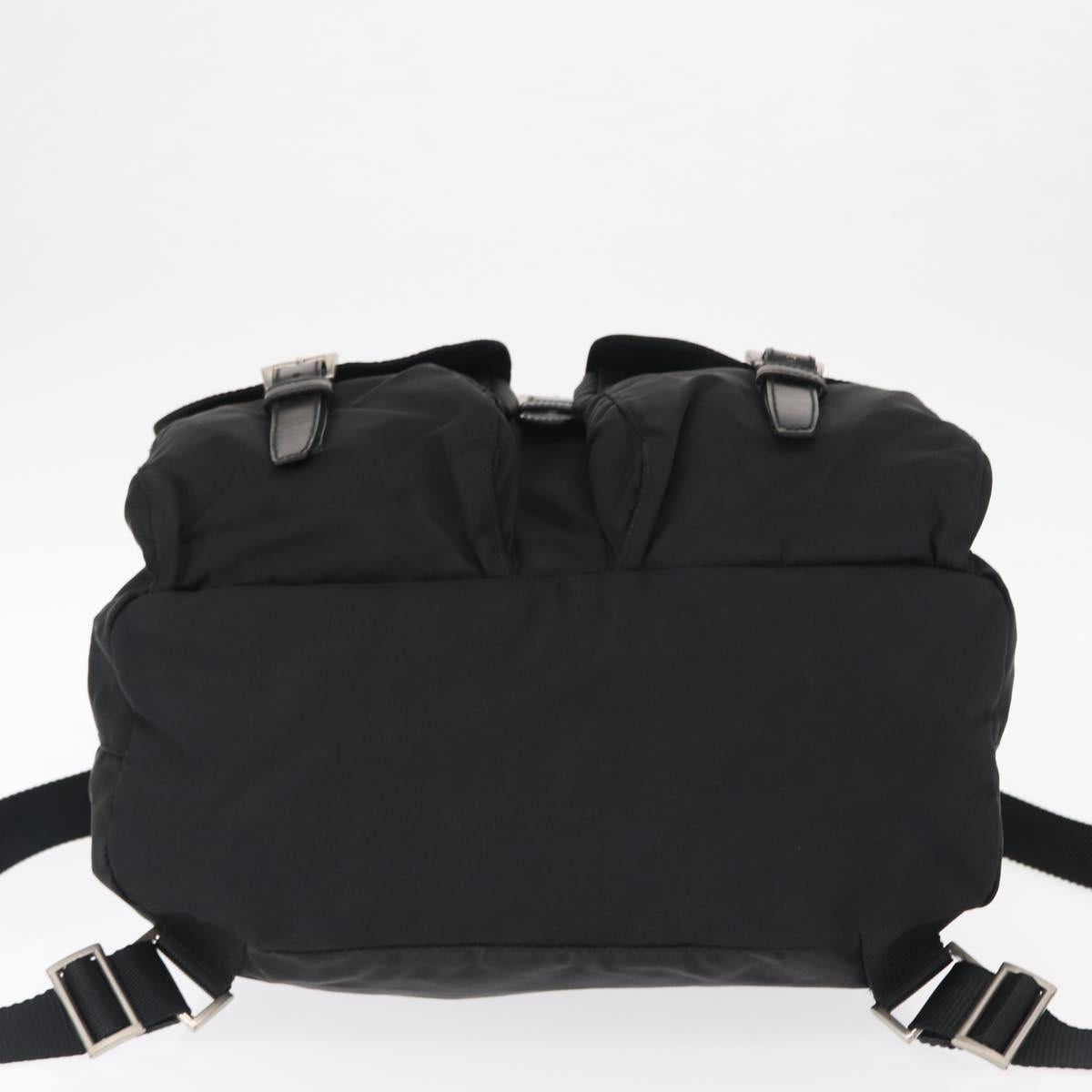PRADA Backpack Nylon Black Silver Auth BA8176