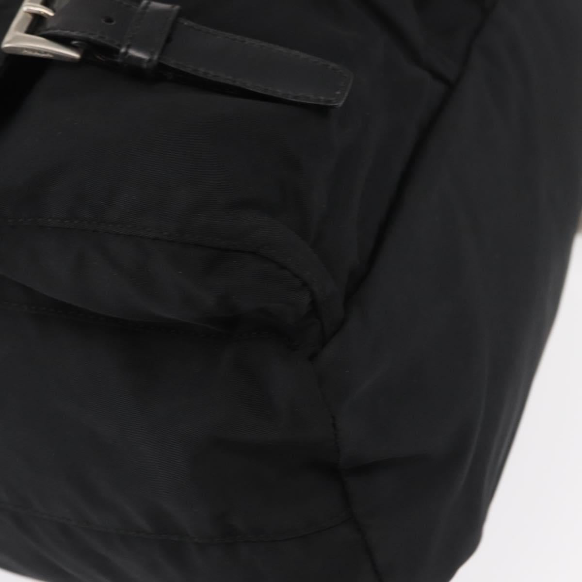 PRADA Backpack Nylon Black Silver Auth BA8176