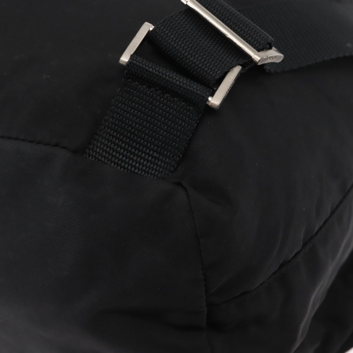PRADA Backpack Nylon Black Silver Auth BA8176