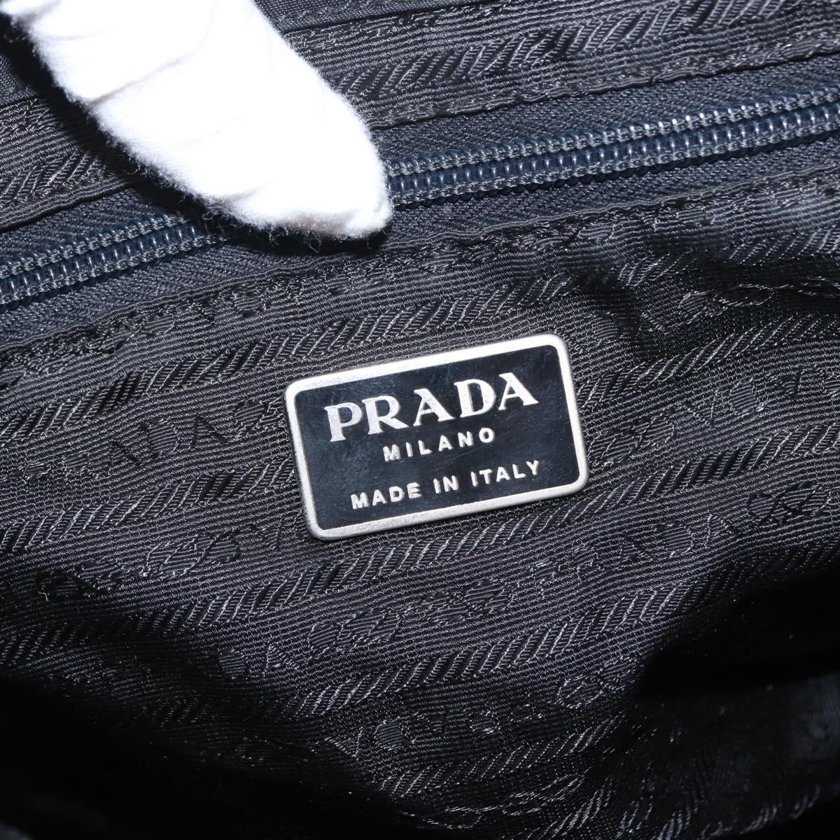 PRADA Backpack Nylon Black Silver Auth BA8176