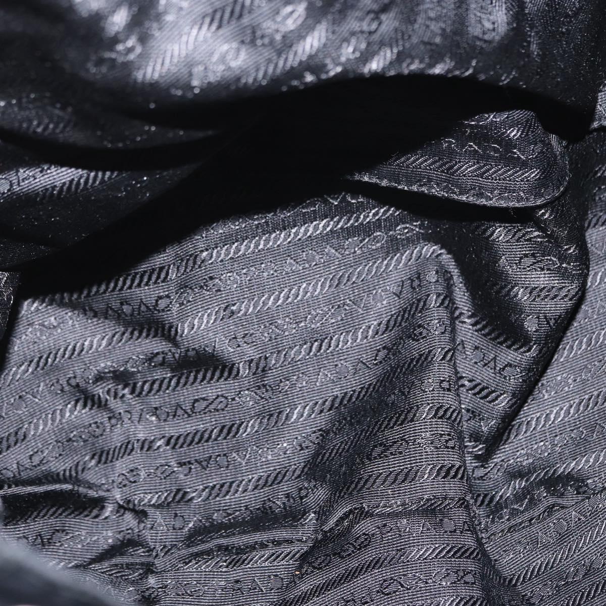 PRADA Backpack Nylon Black Silver Auth BA8176