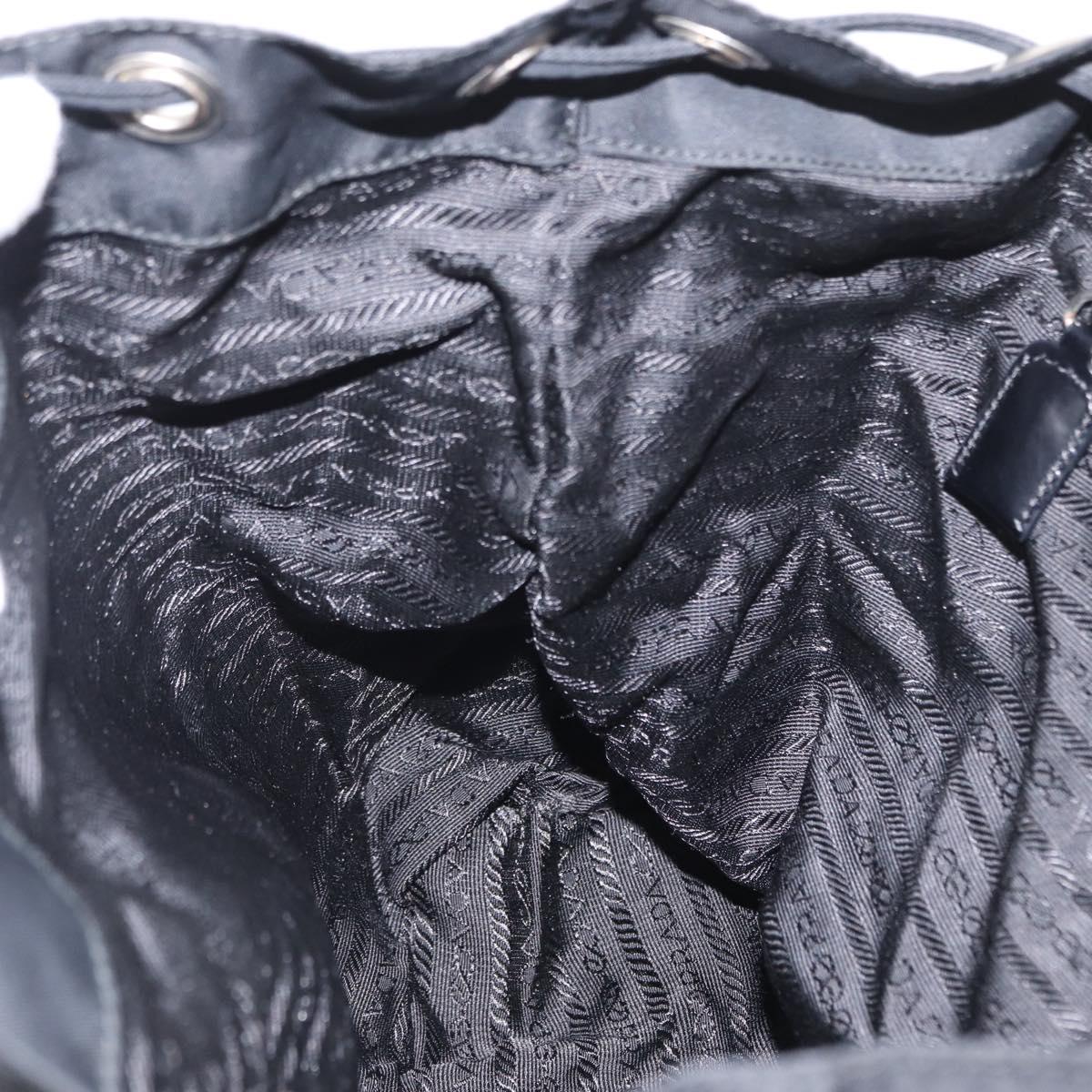 PRADA Backpack Nylon Black Silver Auth BA8176