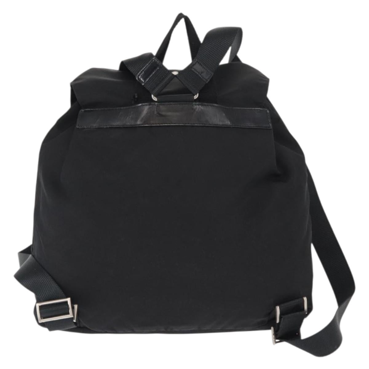 PRADA Backpack Nylon Black Silver Auth BA8176