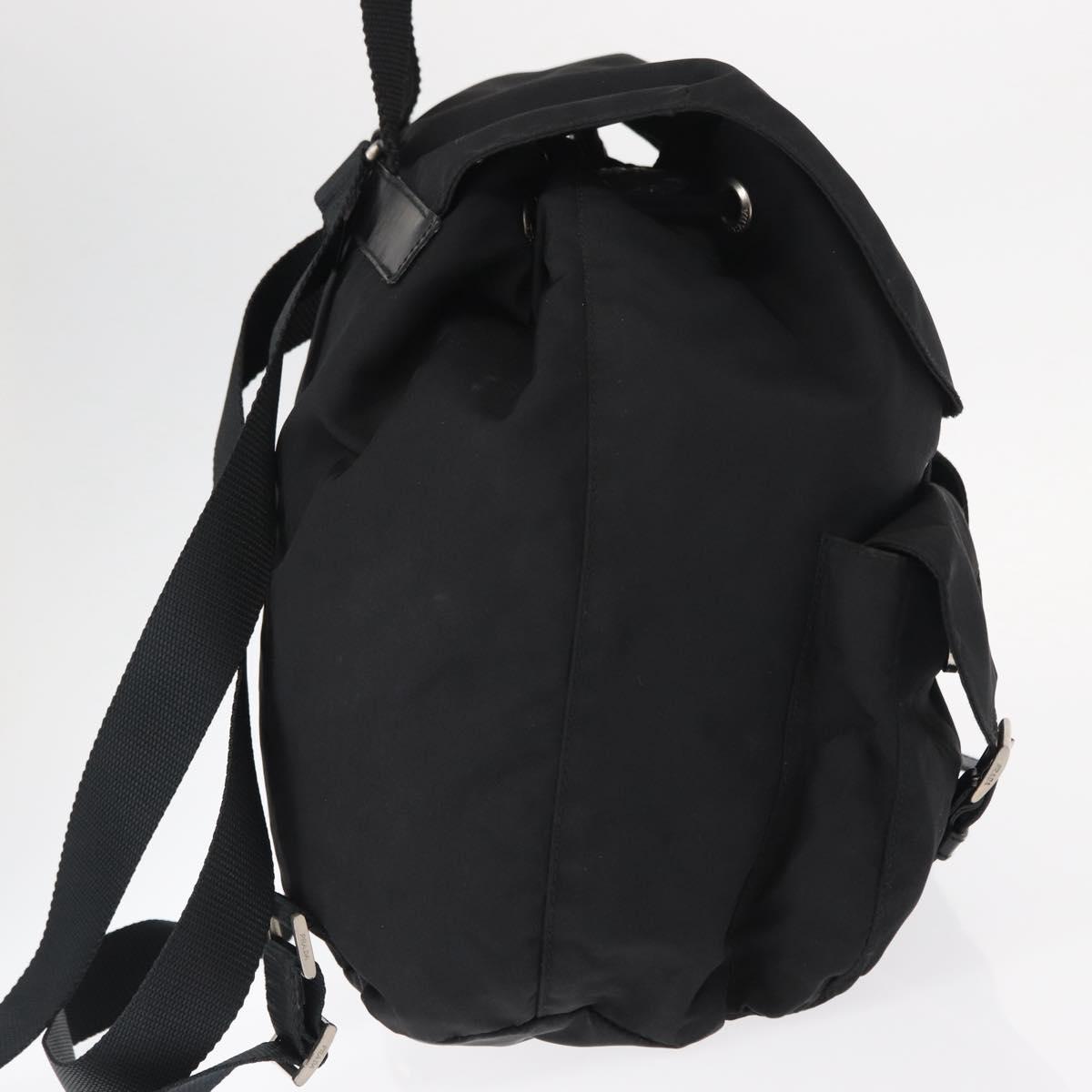 PRADA Backpack Nylon Black Silver Auth BA8176