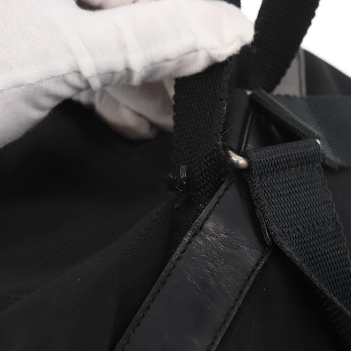 PRADA Backpack Nylon Black Silver Auth BA8176