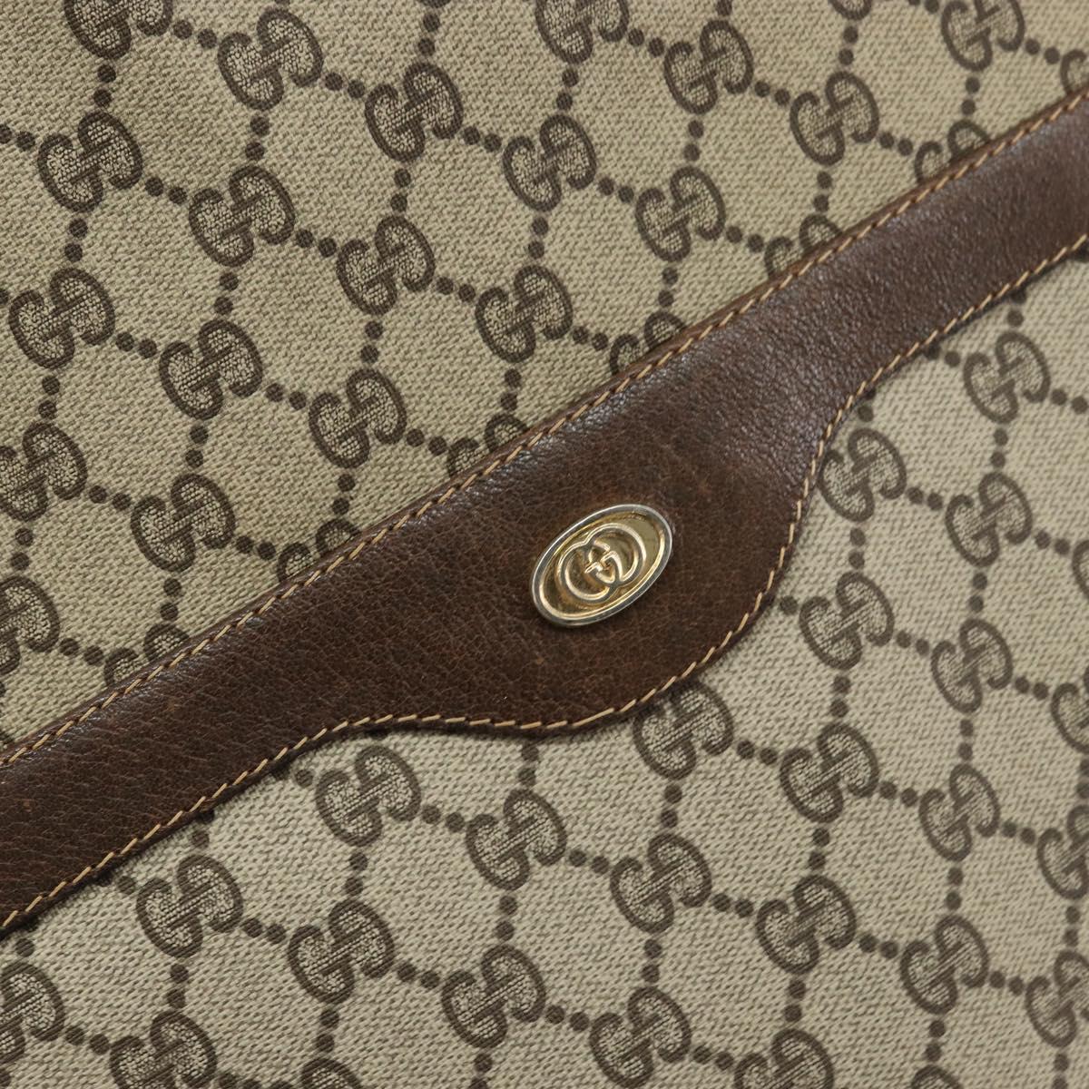 GUCCI GG Supreme Web Sherry Line Tote Bag PVC Beige Auth BA8180