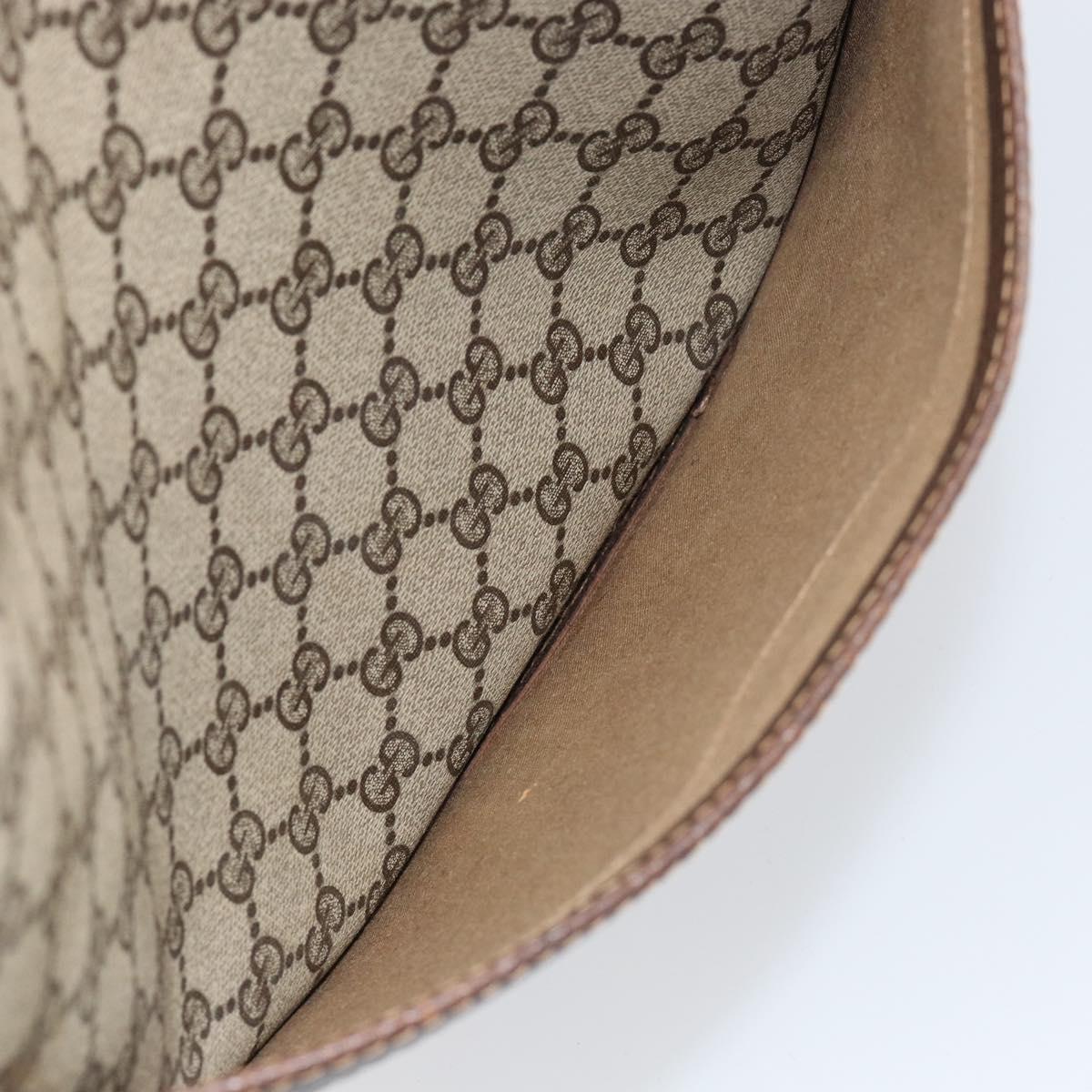 GUCCI GG Supreme Web Sherry Line Tote Bag PVC Beige Auth BA8180