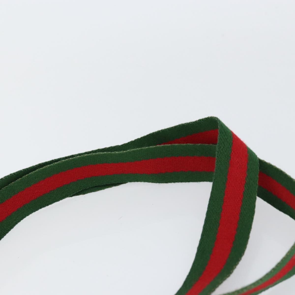 GUCCI GG Supreme Web Sherry Line Tote Bag PVC Beige Auth BA8180