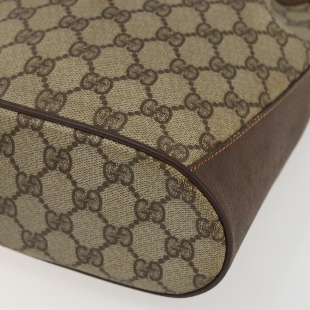 GUCCI GG Supreme Web Sherry Line Bag PVC Beige Gold 41 02 034 Auth BA8181