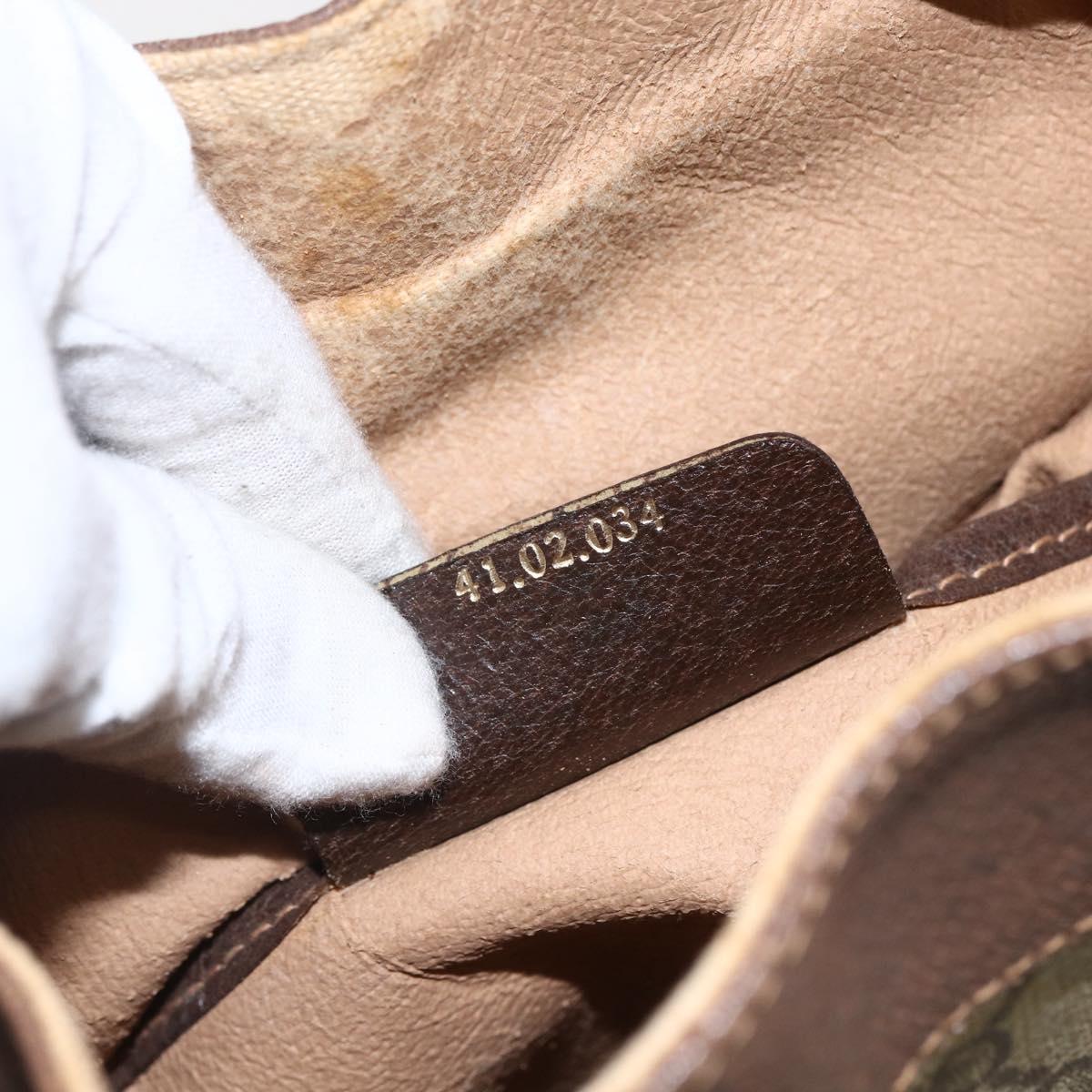 GUCCI GG Supreme Web Sherry Line Bag PVC Beige Gold 41 02 034 Auth BA8181