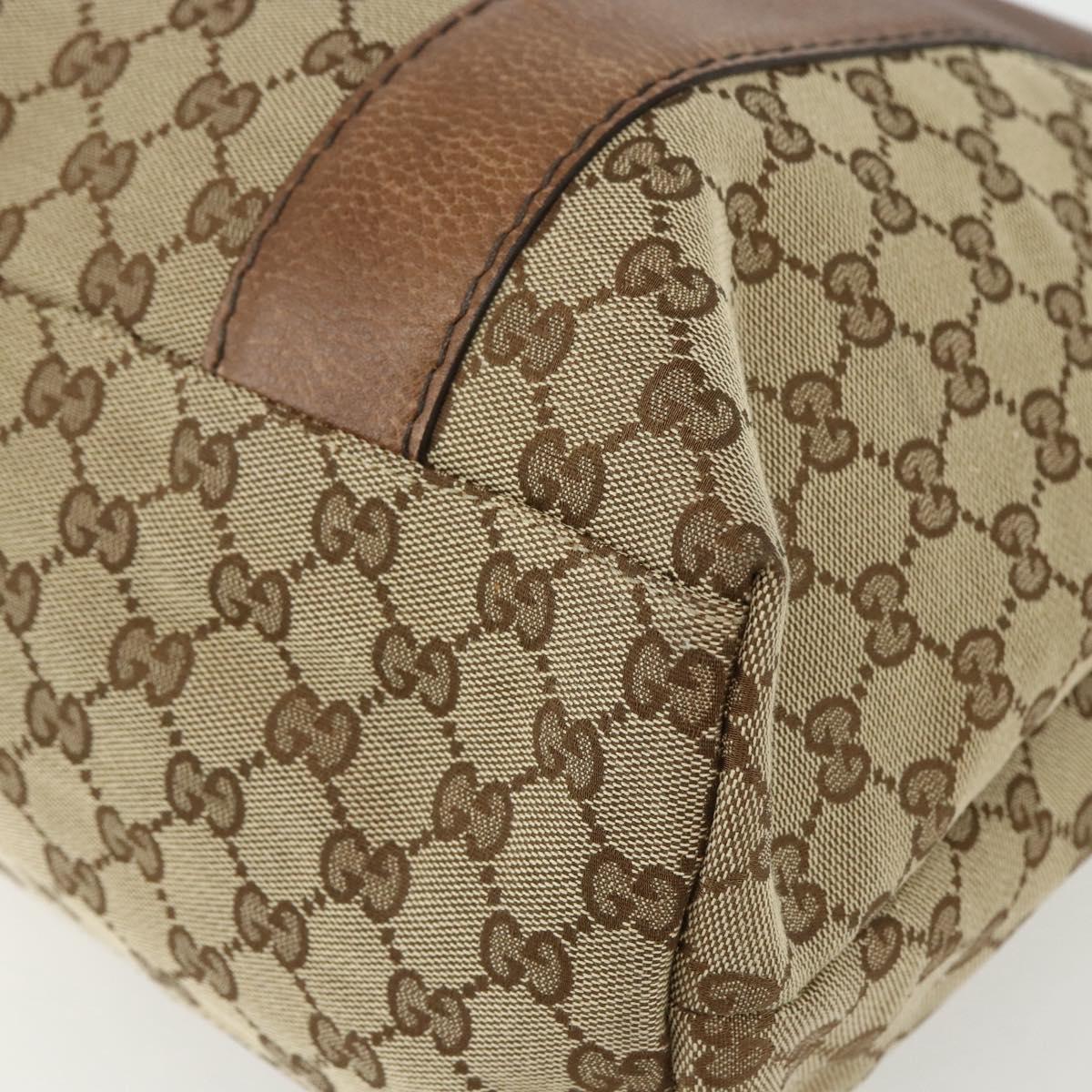GUCCI GG Canvas Tote Bag Beige Silver 232946 Auth BA8182