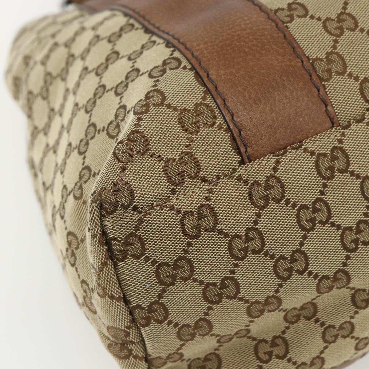 GUCCI GG Canvas Tote Bag Beige Silver 232946 Auth BA8182