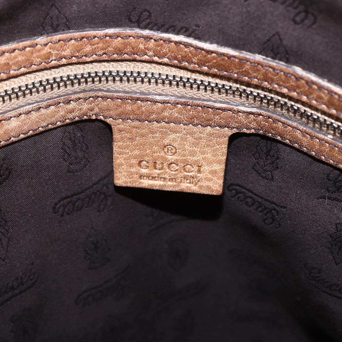 GUCCI GG Canvas Tote Bag Beige Silver 232946 Auth BA8182