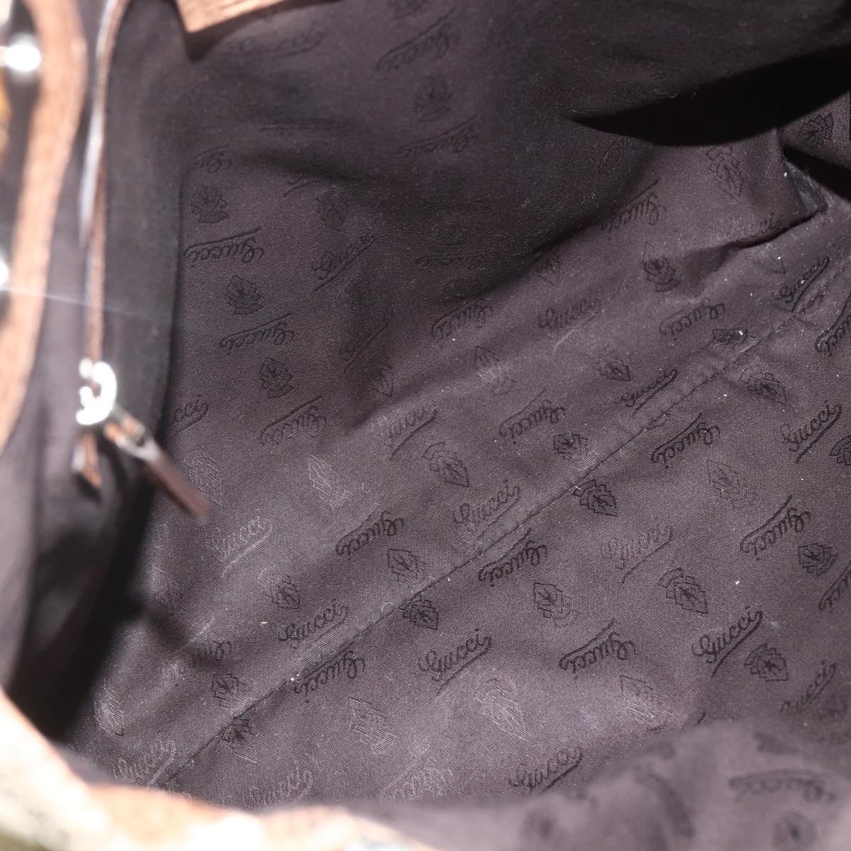 GUCCI GG Canvas Tote Bag Beige Silver 232946 Auth BA8182