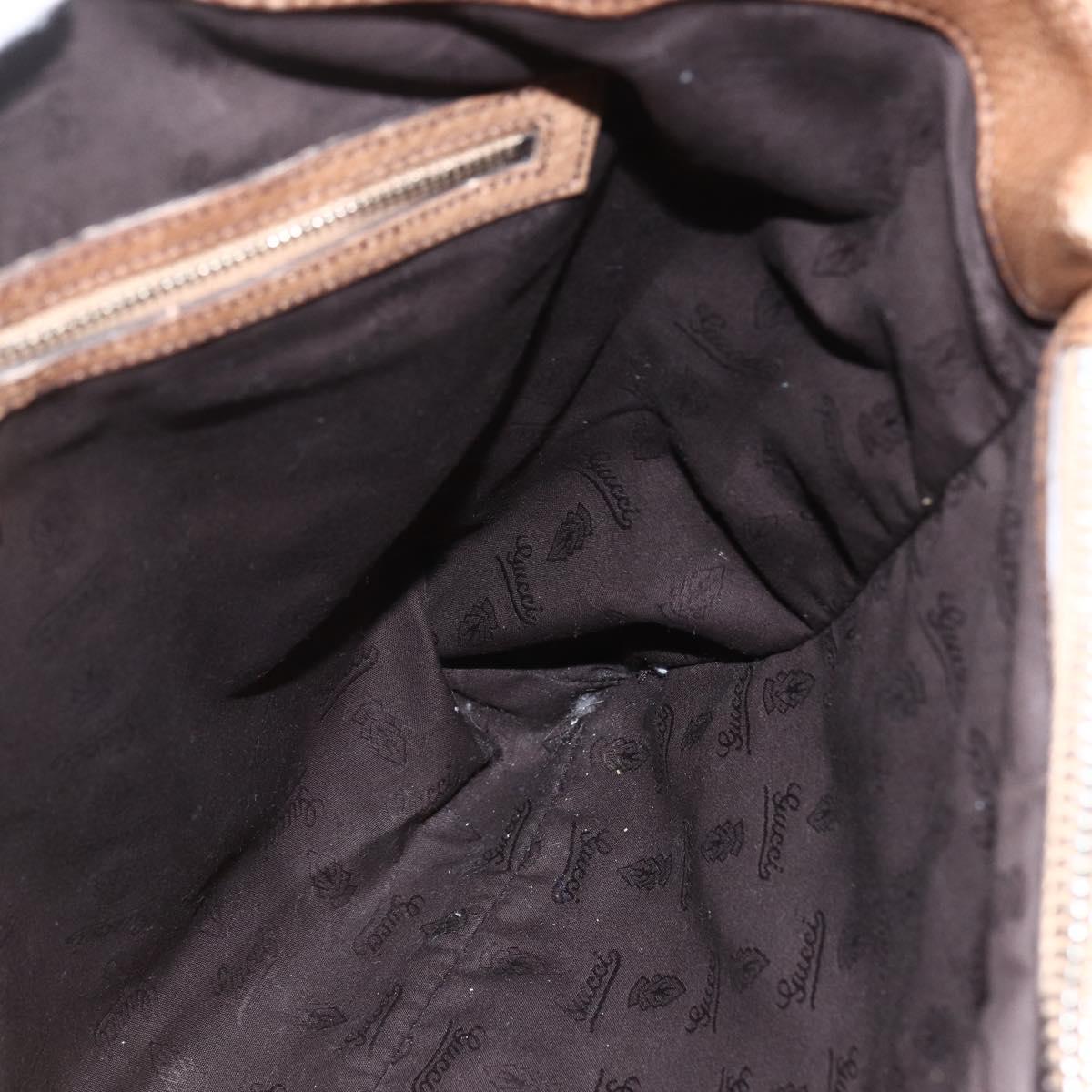 GUCCI GG Canvas Tote Bag Beige Silver 232946 Auth BA8182