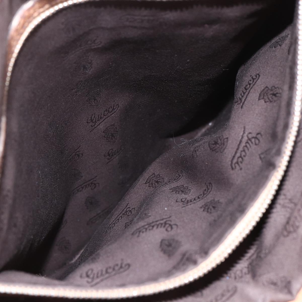 GUCCI GG Canvas Tote Bag Beige Silver 232946 Auth BA8182