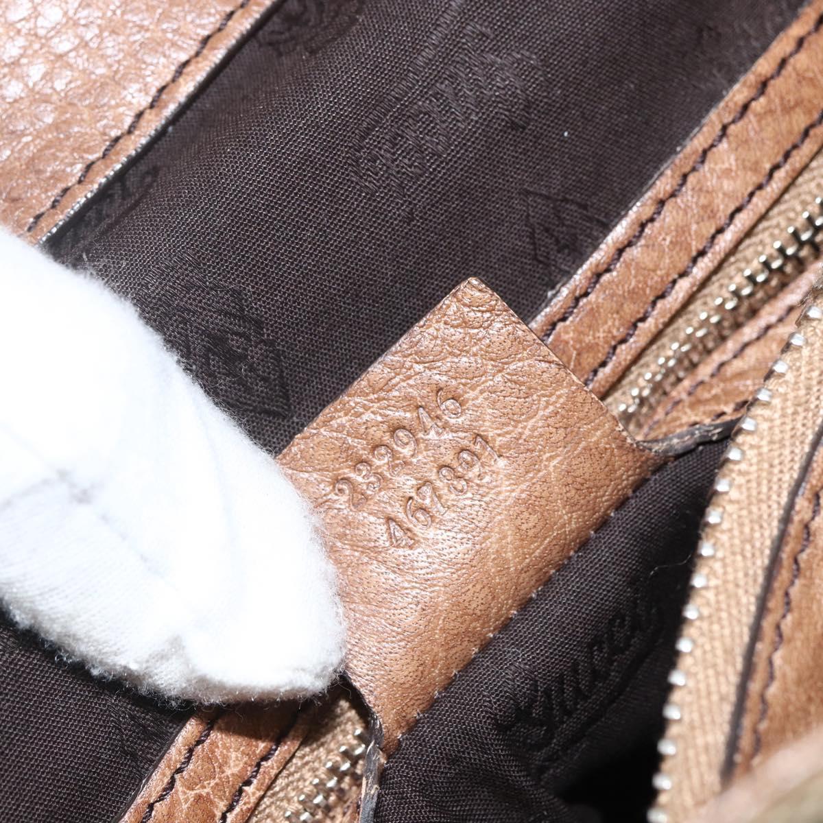 GUCCI GG Canvas Tote Bag Beige Silver 232946 Auth BA8182