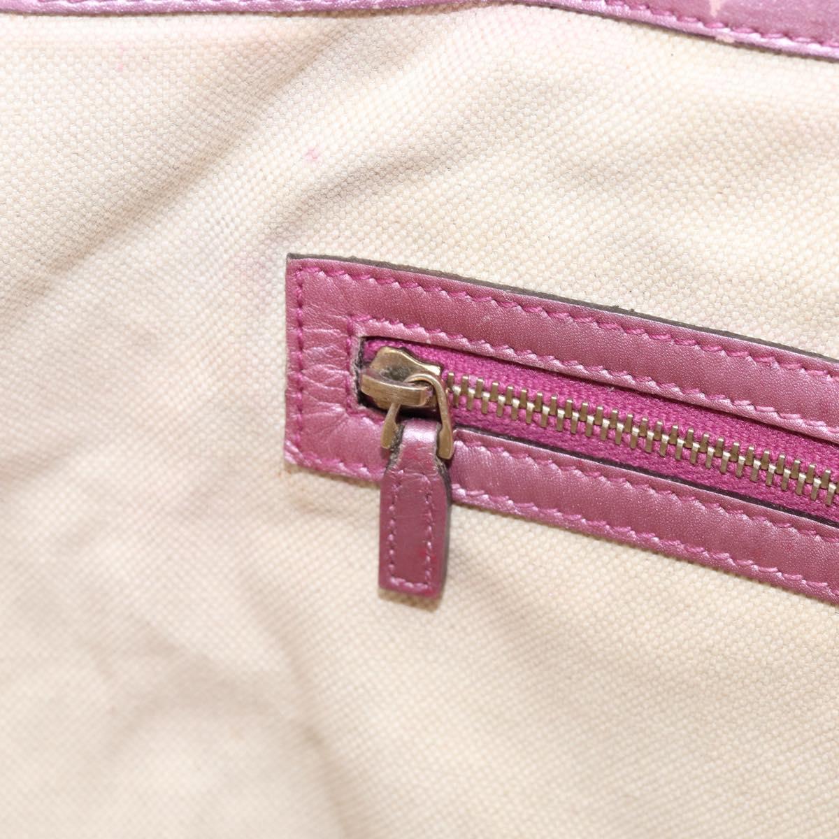 GUCCI GG Canvas Guccissima Tote Bag Leather Pink Gold 269956 Auth BA8184