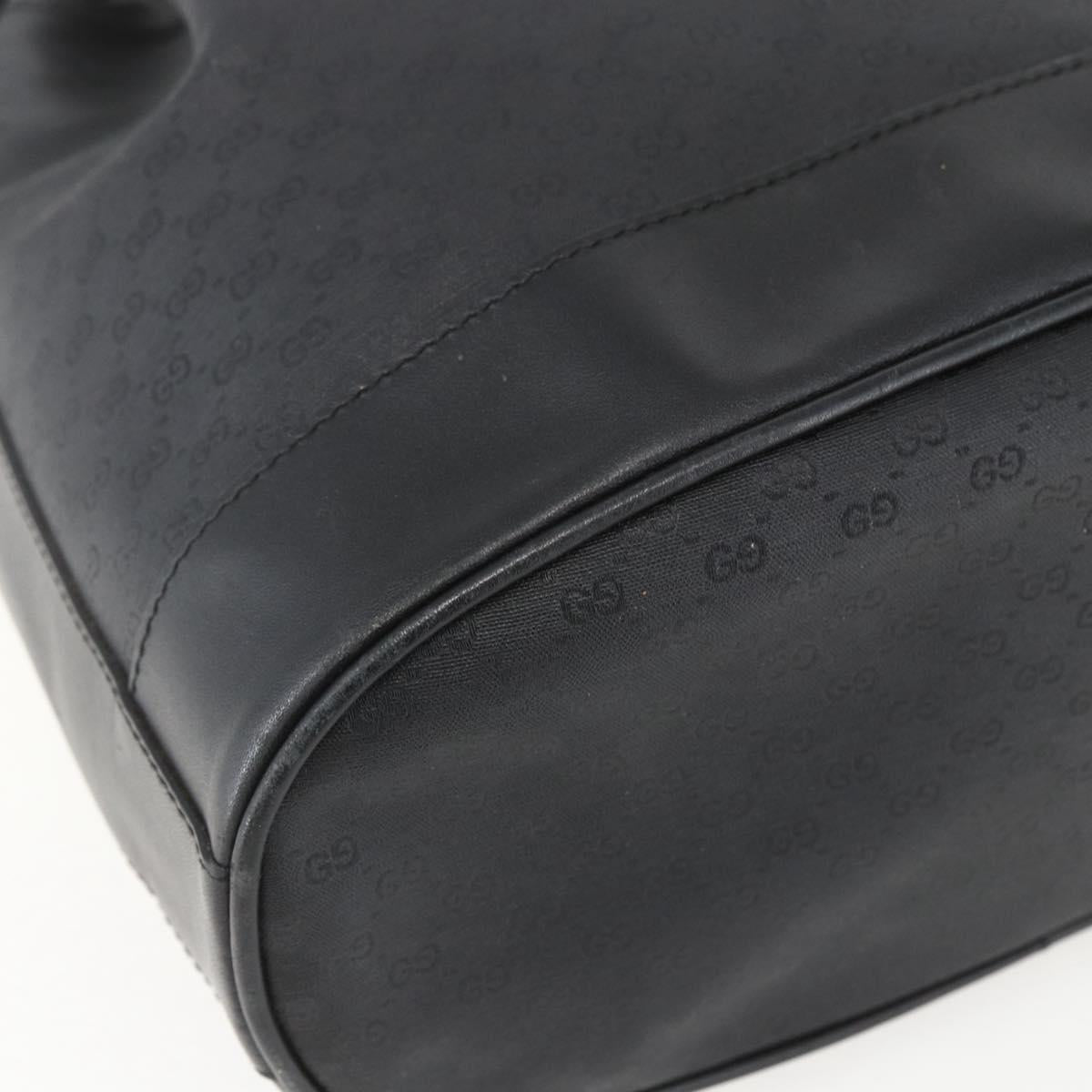 GUCCI Micro GG Supreme Bag PVC Leather Black Gold 001 164 0933 Auth BA8185