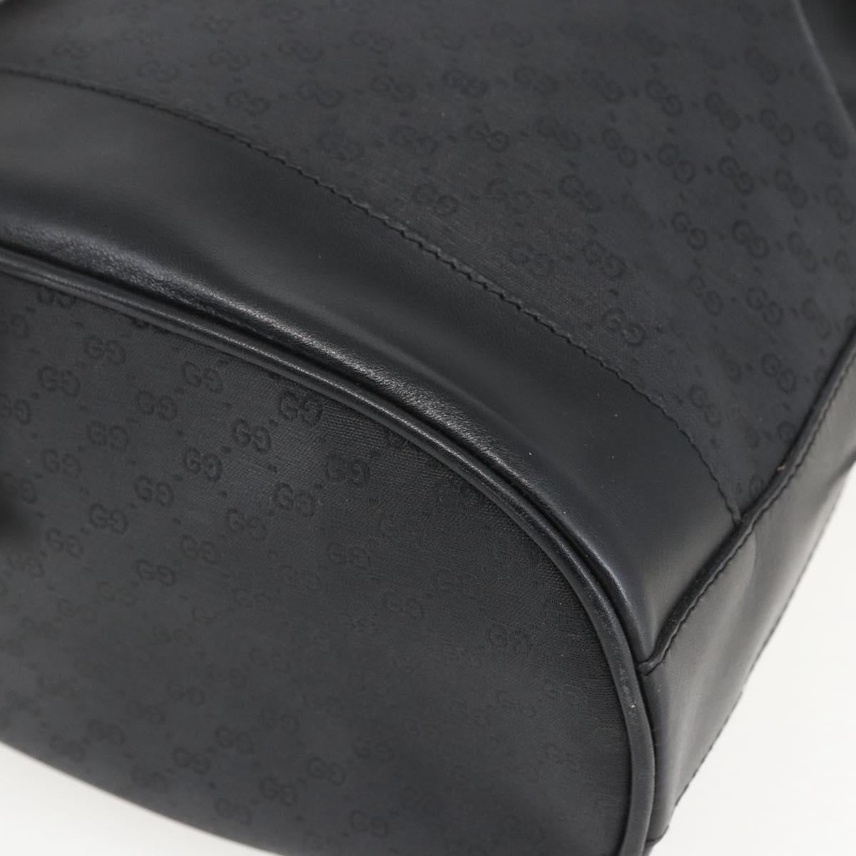 GUCCI Micro GG Supreme Bag PVC Leather Black Gold 001 164 0933 Auth BA8185