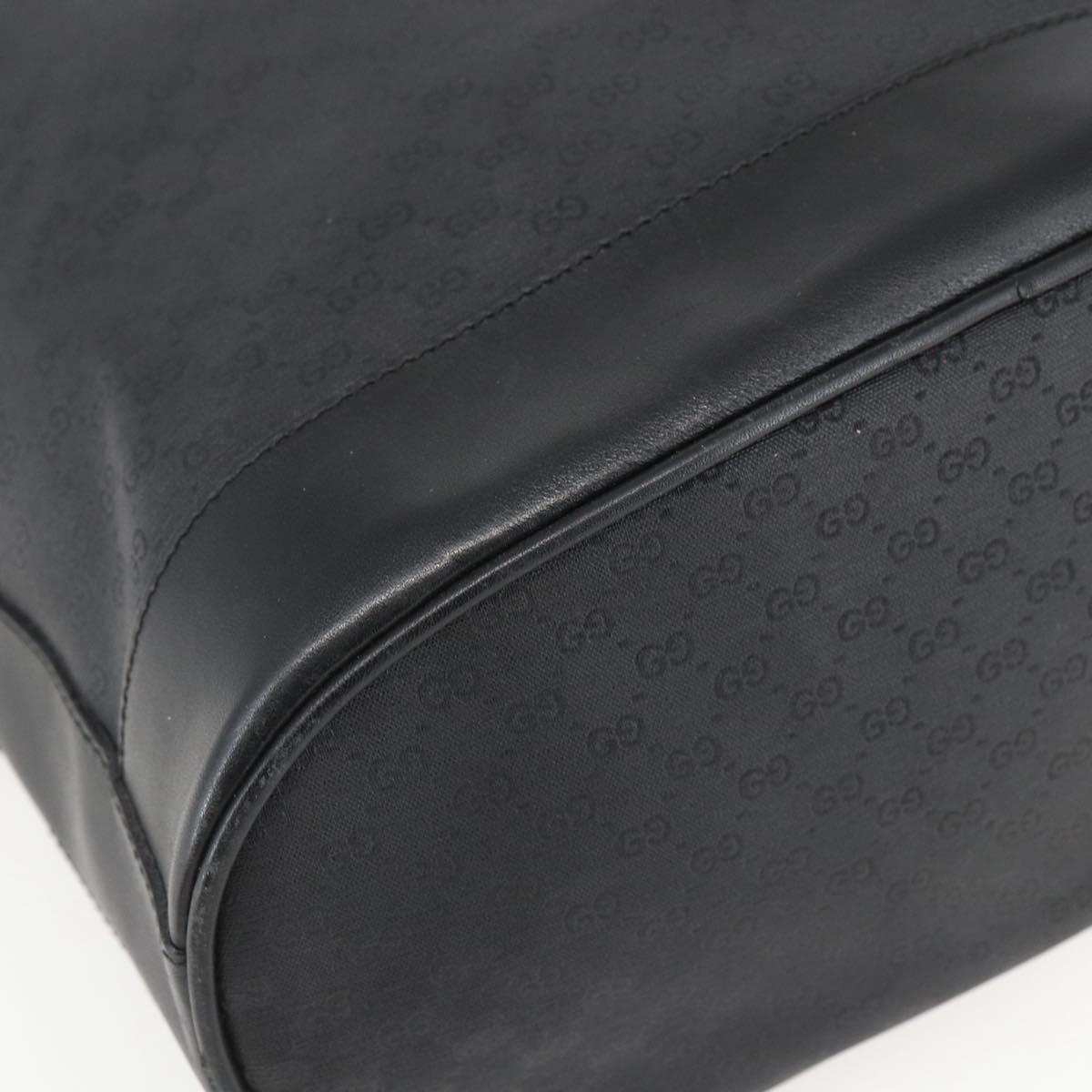 GUCCI Micro GG Supreme Bag PVC Leather Black Gold 001 164 0933 Auth BA8185