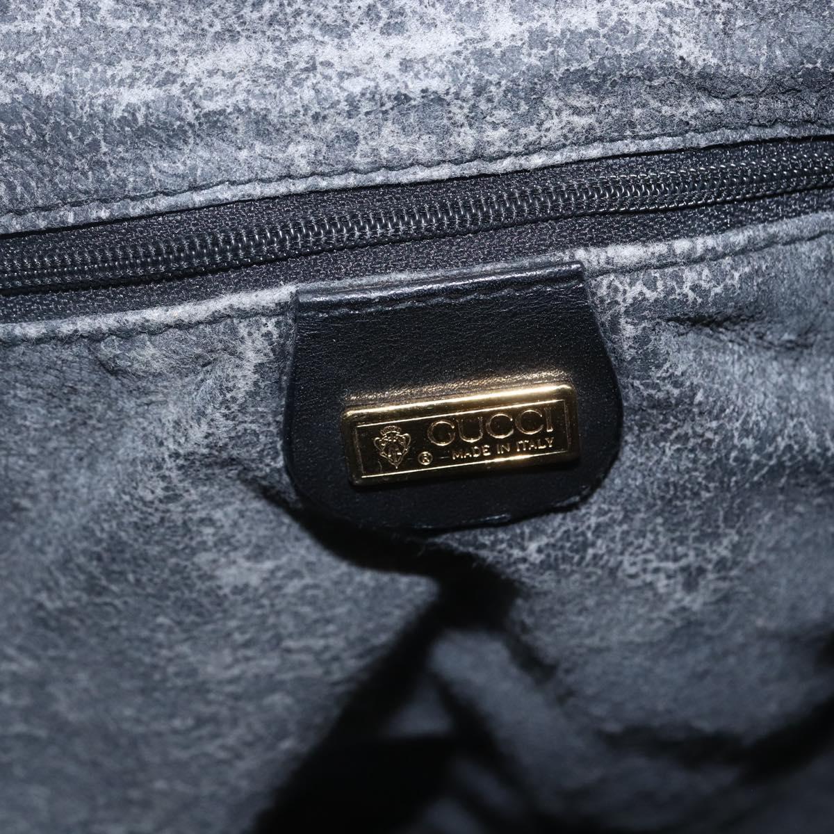 GUCCI Micro GG Supreme Bag PVC Leather Black Gold 001 164 0933 Auth BA8185