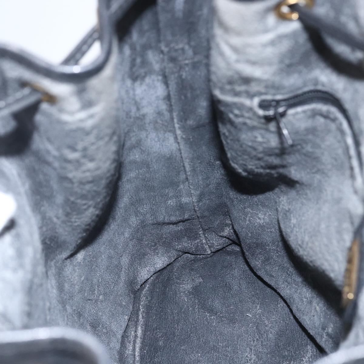 GUCCI Micro GG Supreme Bag PVC Leather Black Gold 001 164 0933 Auth BA8185