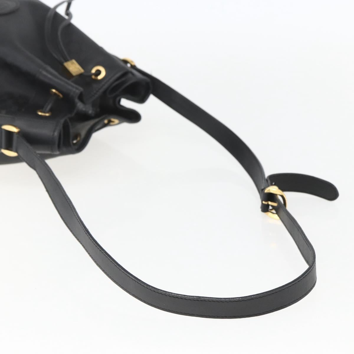 GUCCI Micro GG Supreme Bag PVC Leather Black Gold 001 164 0933 Auth BA8185