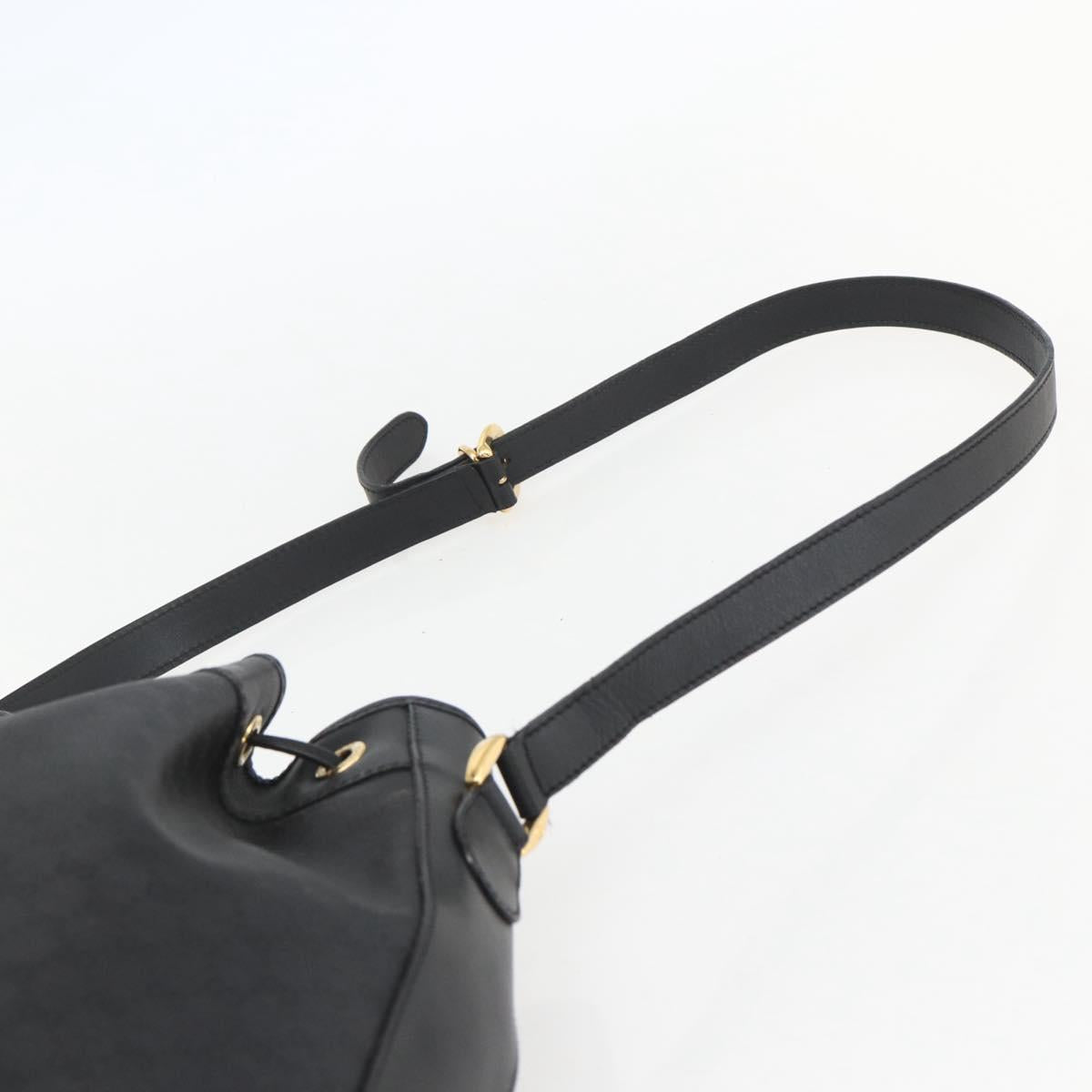 GUCCI Micro GG Supreme Bag PVC Leather Black Gold 001 164 0933 Auth BA8185