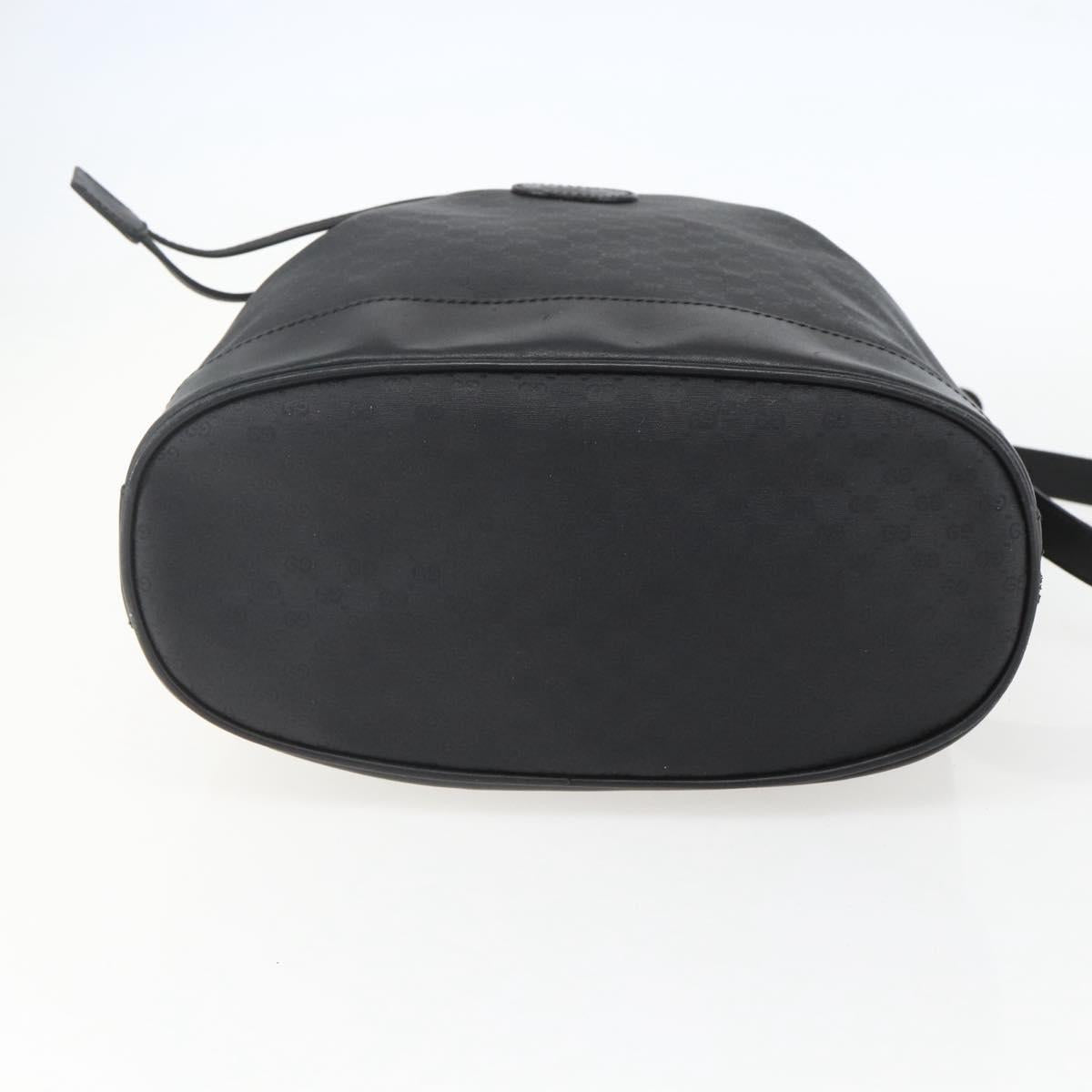 GUCCI Micro GG Supreme Bag PVC Leather Black Gold 001 164 0933 Auth BA8185