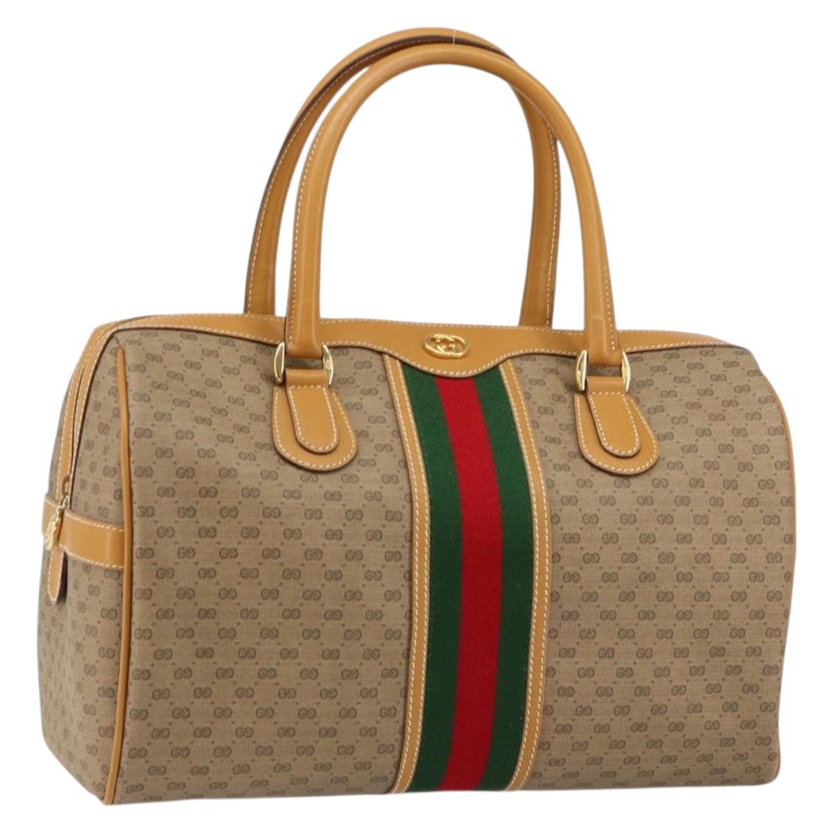 GUCCI Micro GG Supreme Web Sherry Line Bag PVC Beige 002 40 0168 Auth BA8186