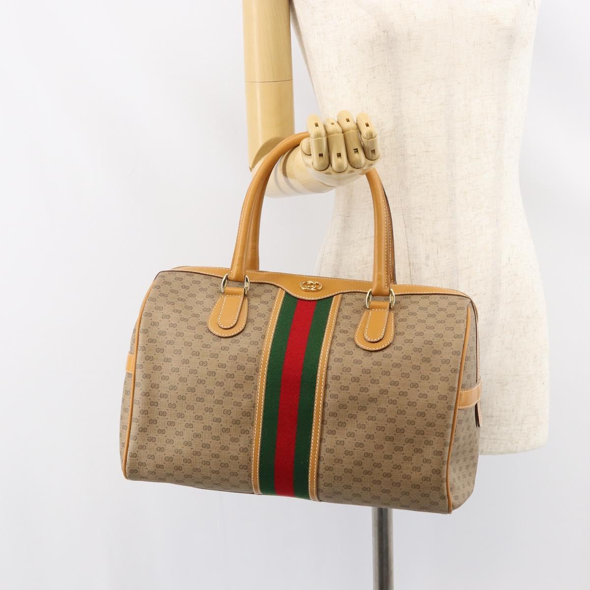 GUCCI Micro GG Supreme Web Sherry Line Bag PVC Beige 002 40 0168 Auth BA8186