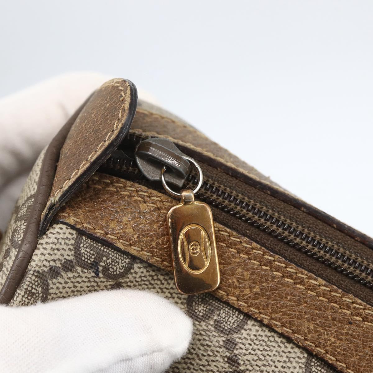 GUCCI GG Supreme Web Sherry Line Bag PVC Beige Gold 89 02 017 Auth BA8189