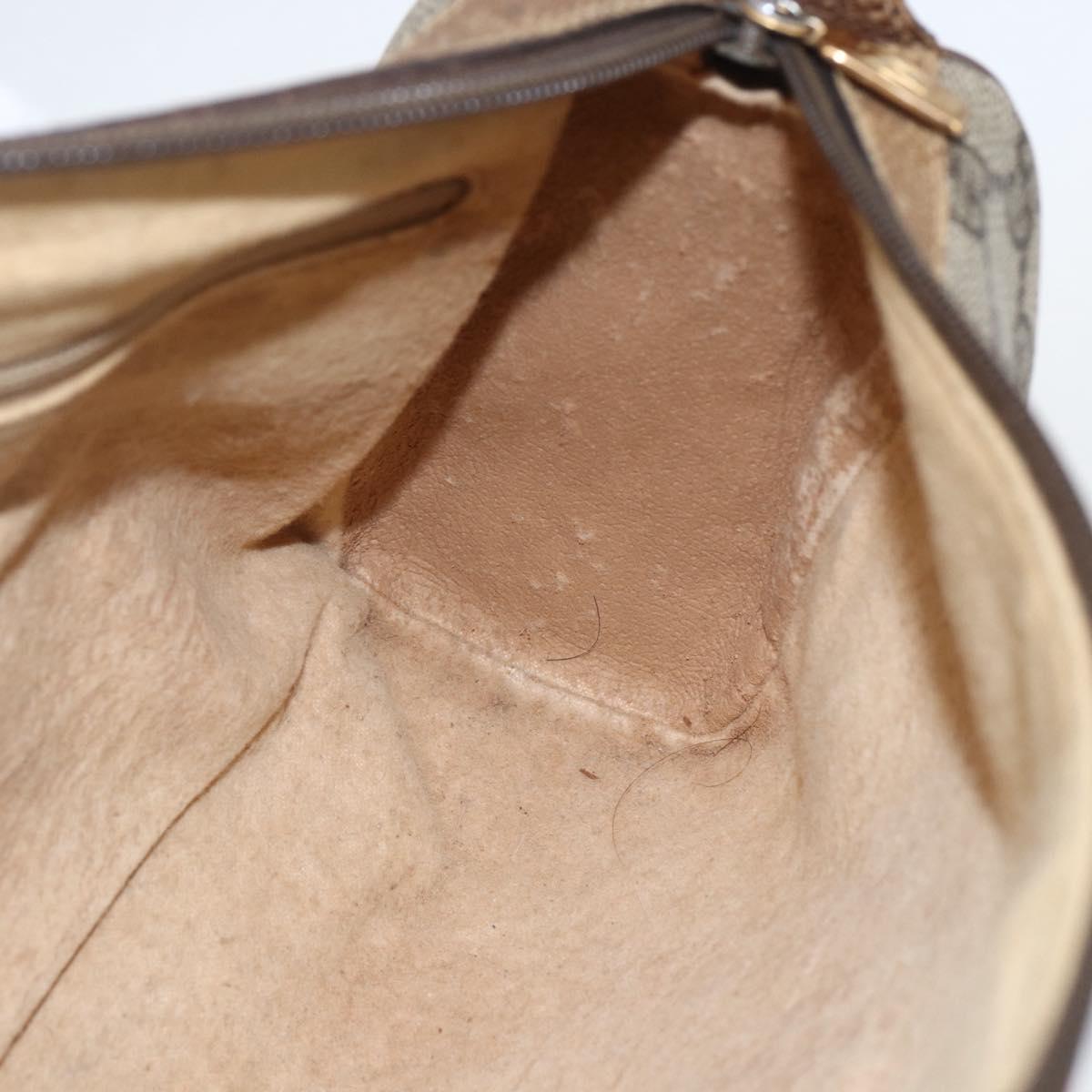 GUCCI GG Supreme Web Sherry Line Bag PVC Beige Gold 89 02 017 Auth BA8189