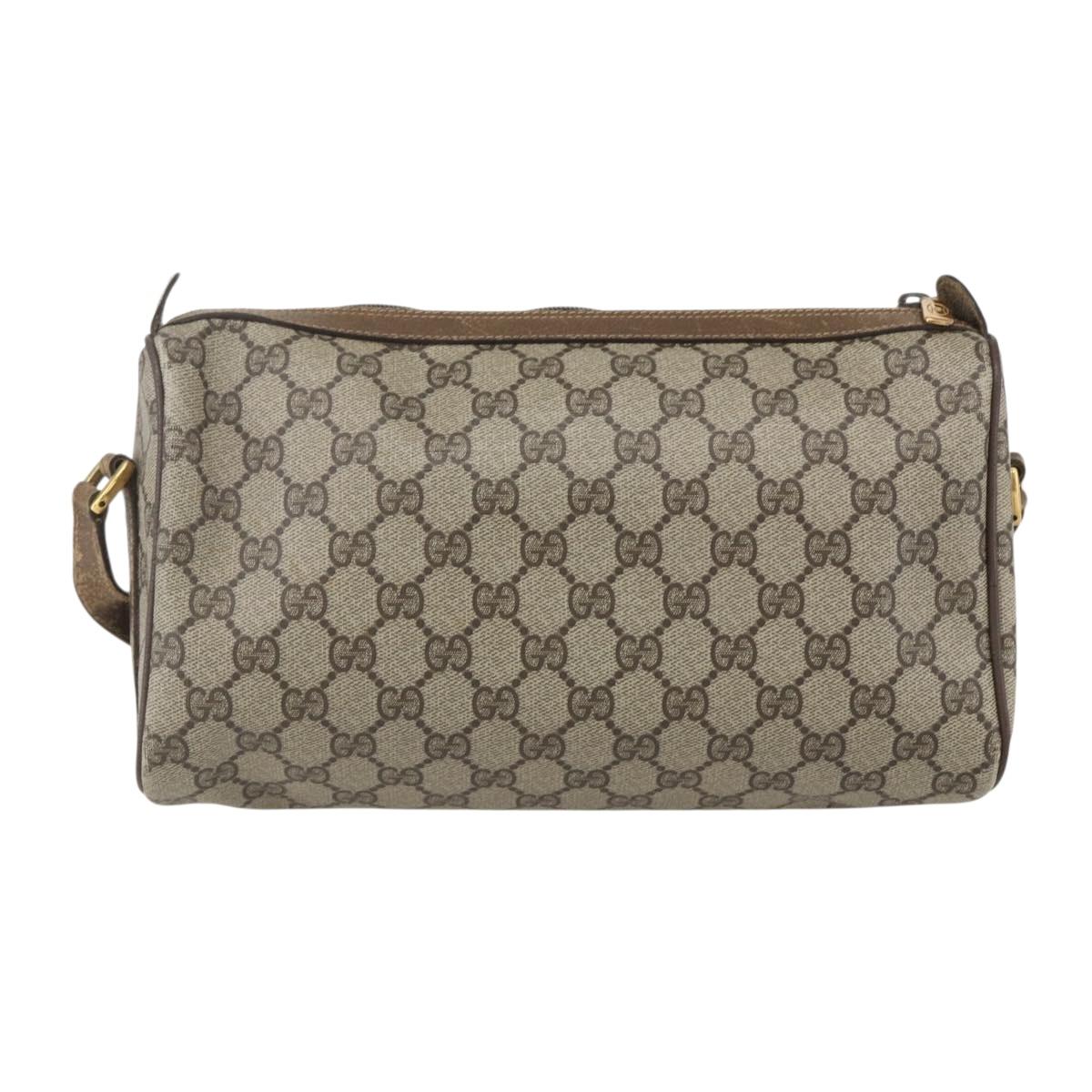 GUCCI GG Supreme Web Sherry Line Bag PVC Beige Gold 89 02 017 Auth BA8189