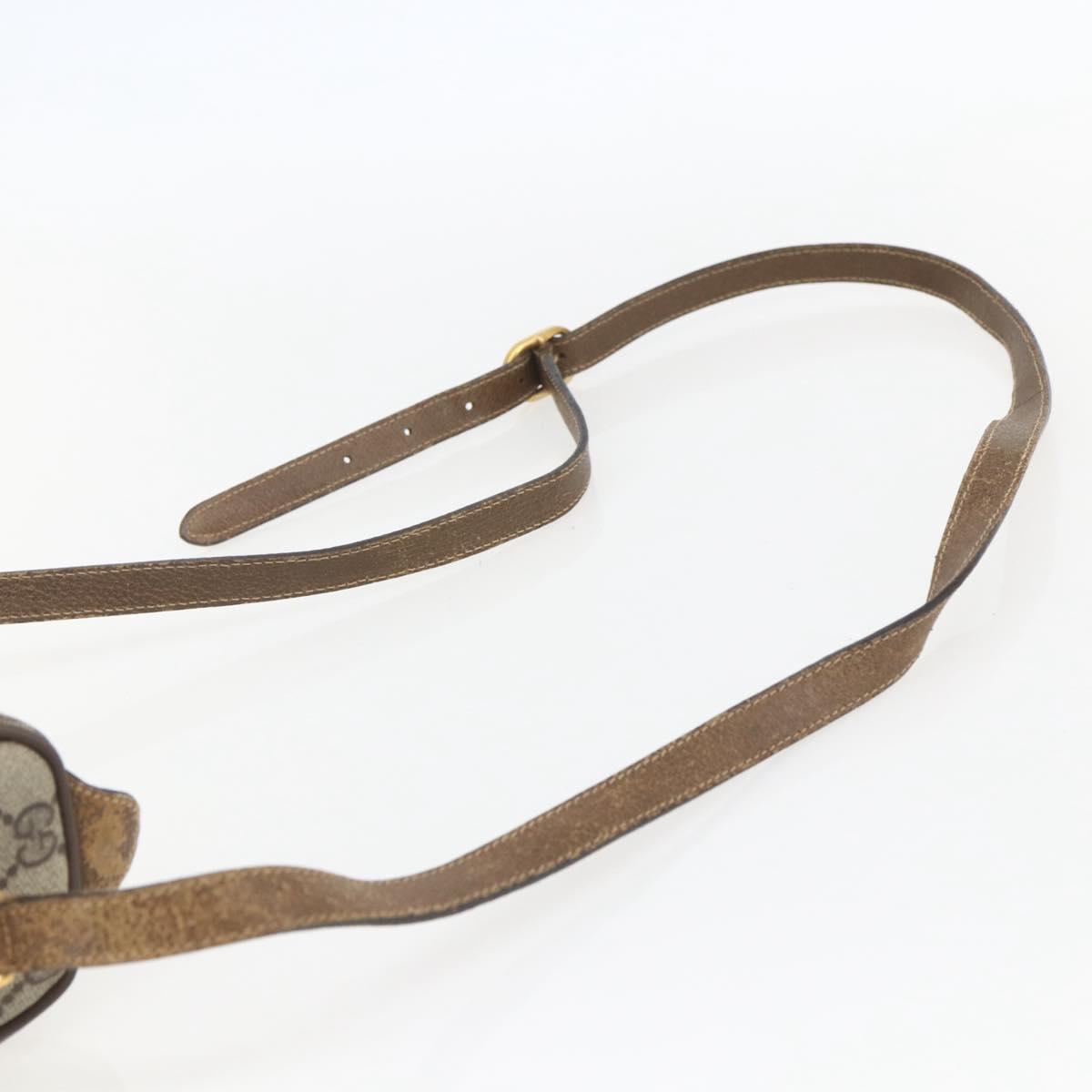 GUCCI GG Supreme Web Sherry Line Bag PVC Beige Gold 89 02 017 Auth BA8189