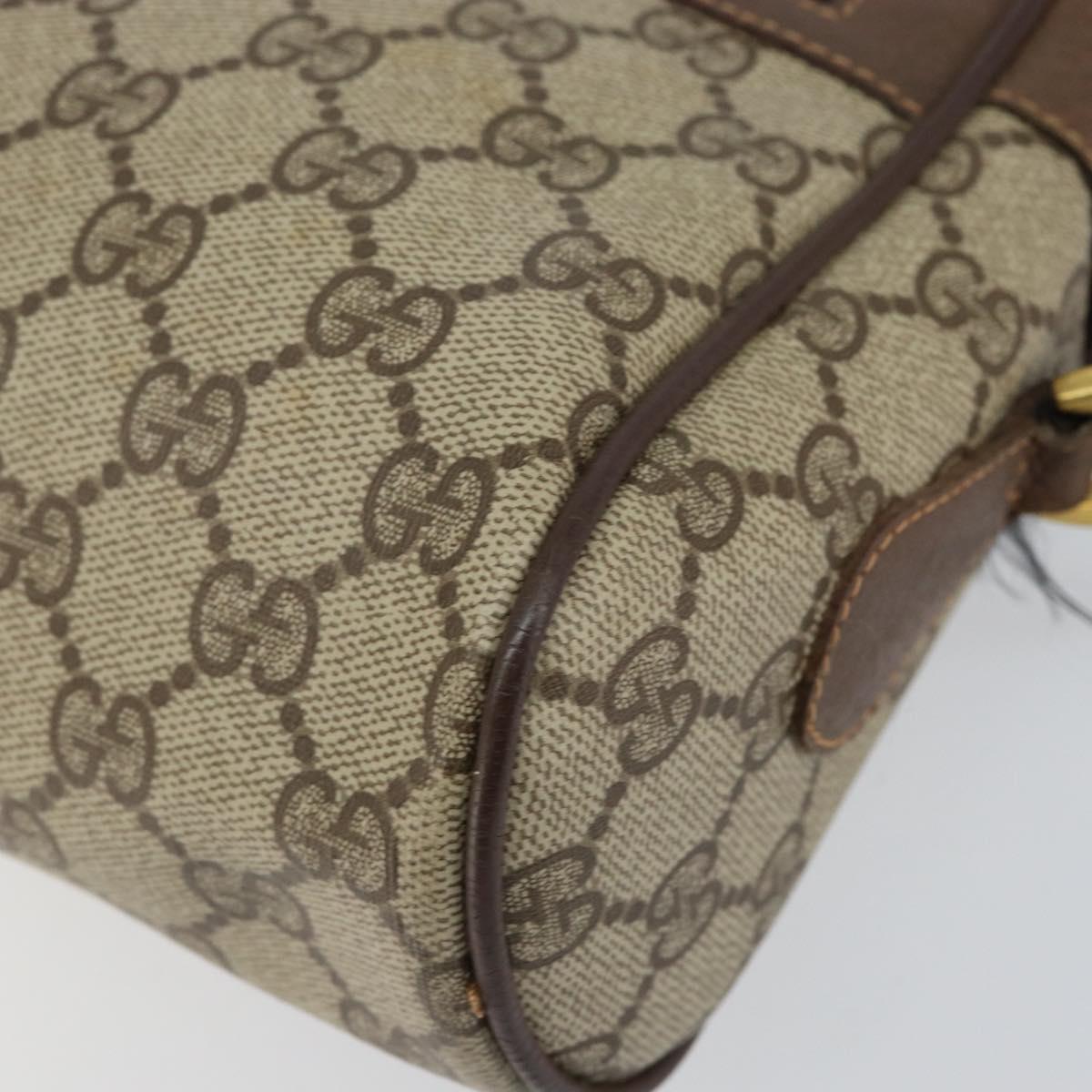 GUCCI GG Supreme Web Sherry Line Bag PVC Beige Gold 56 02 088 Auth BA8190