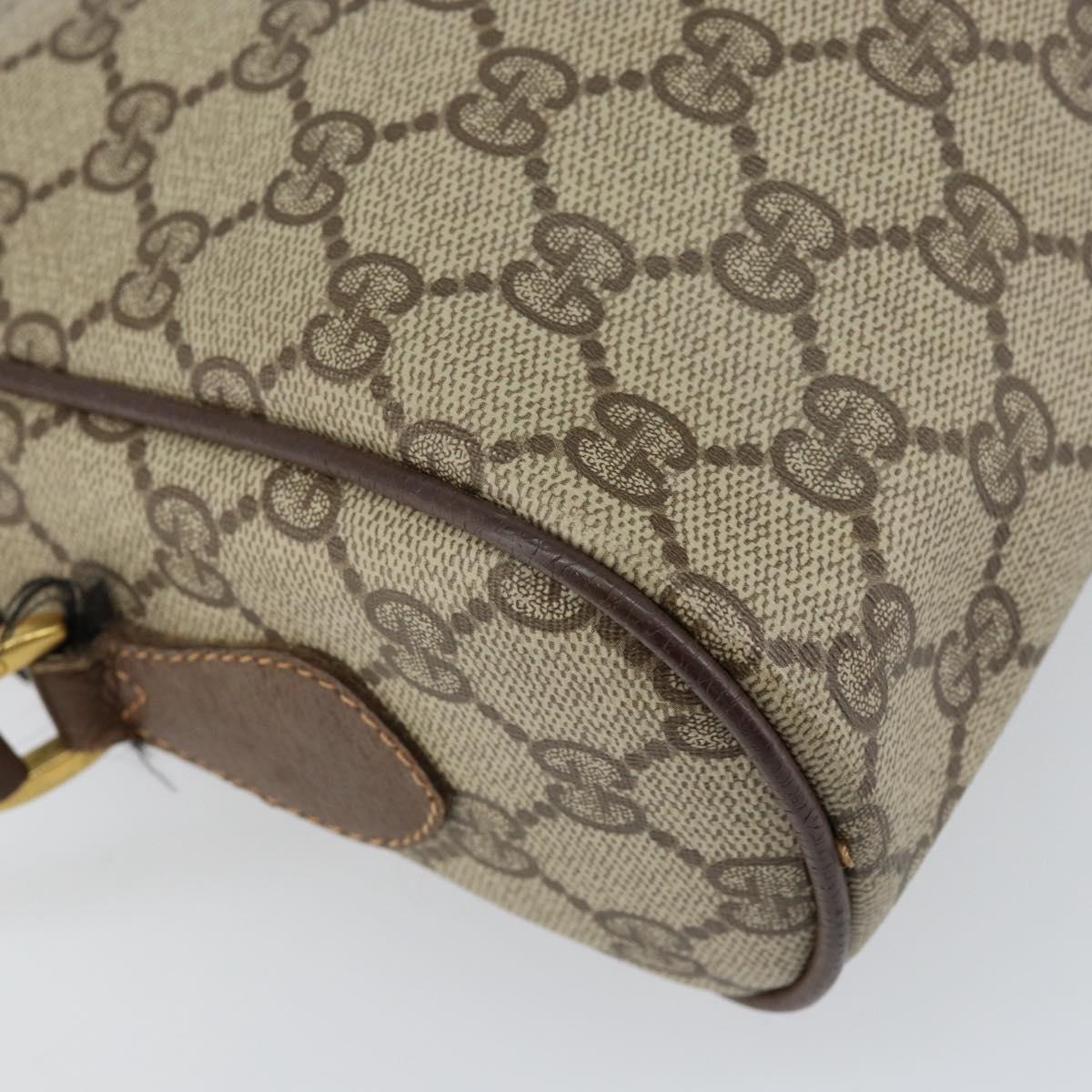 GUCCI GG Supreme Web Sherry Line Bag PVC Beige Gold 56 02 088 Auth BA8190