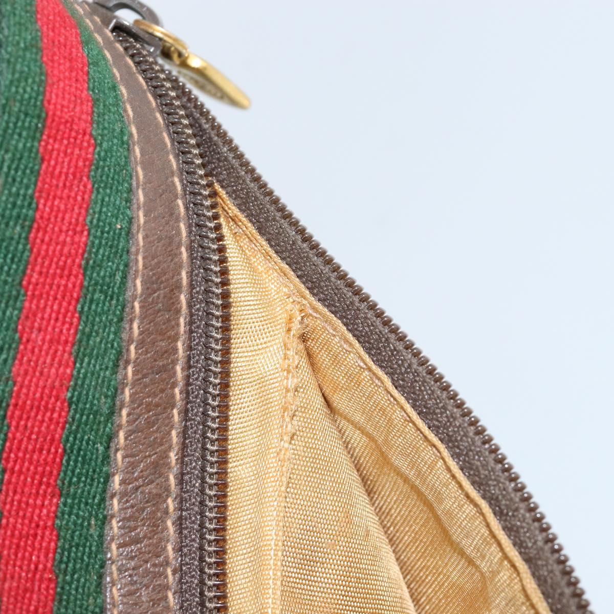 GUCCI GG Supreme Web Sherry Line Bag PVC Beige Gold 56 02 088 Auth BA8190