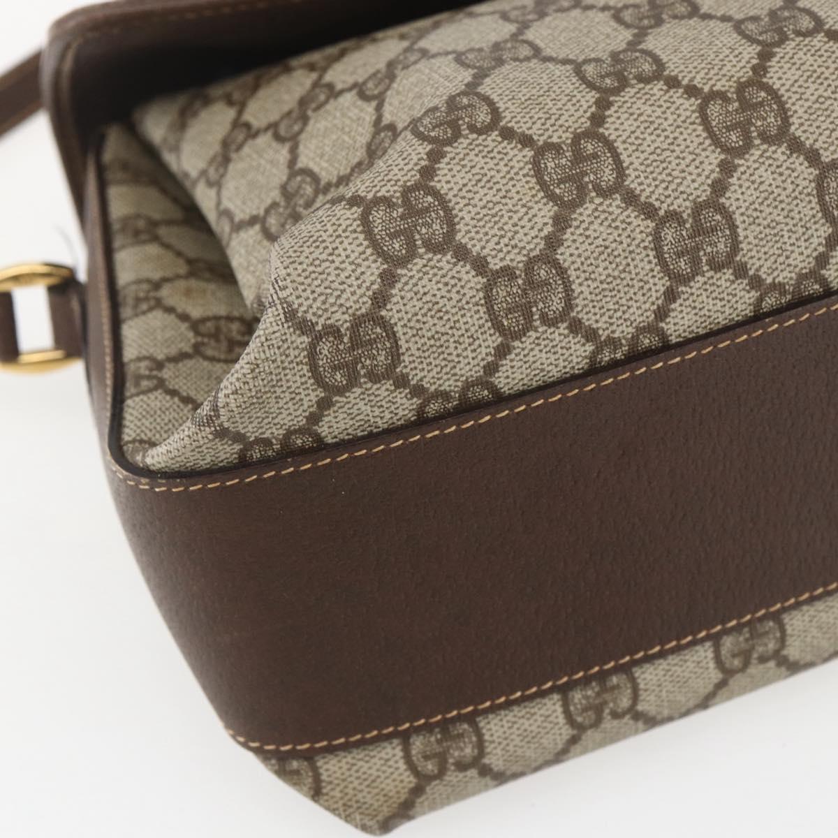 GUCCI GG Supreme Shoulder Bag PVC Beige Gold 001 113 6165 Auth BA8191