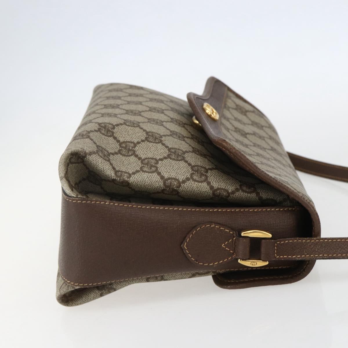 GUCCI GG Supreme Shoulder Bag PVC Beige Gold 001 113 6165 Auth BA8191