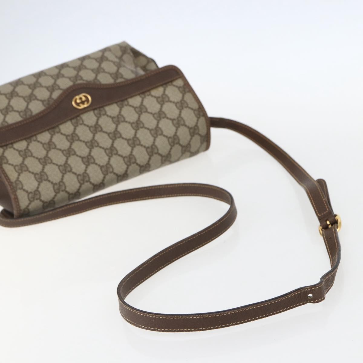 GUCCI GG Supreme Shoulder Bag PVC Beige Gold 001 113 6165 Auth BA8191